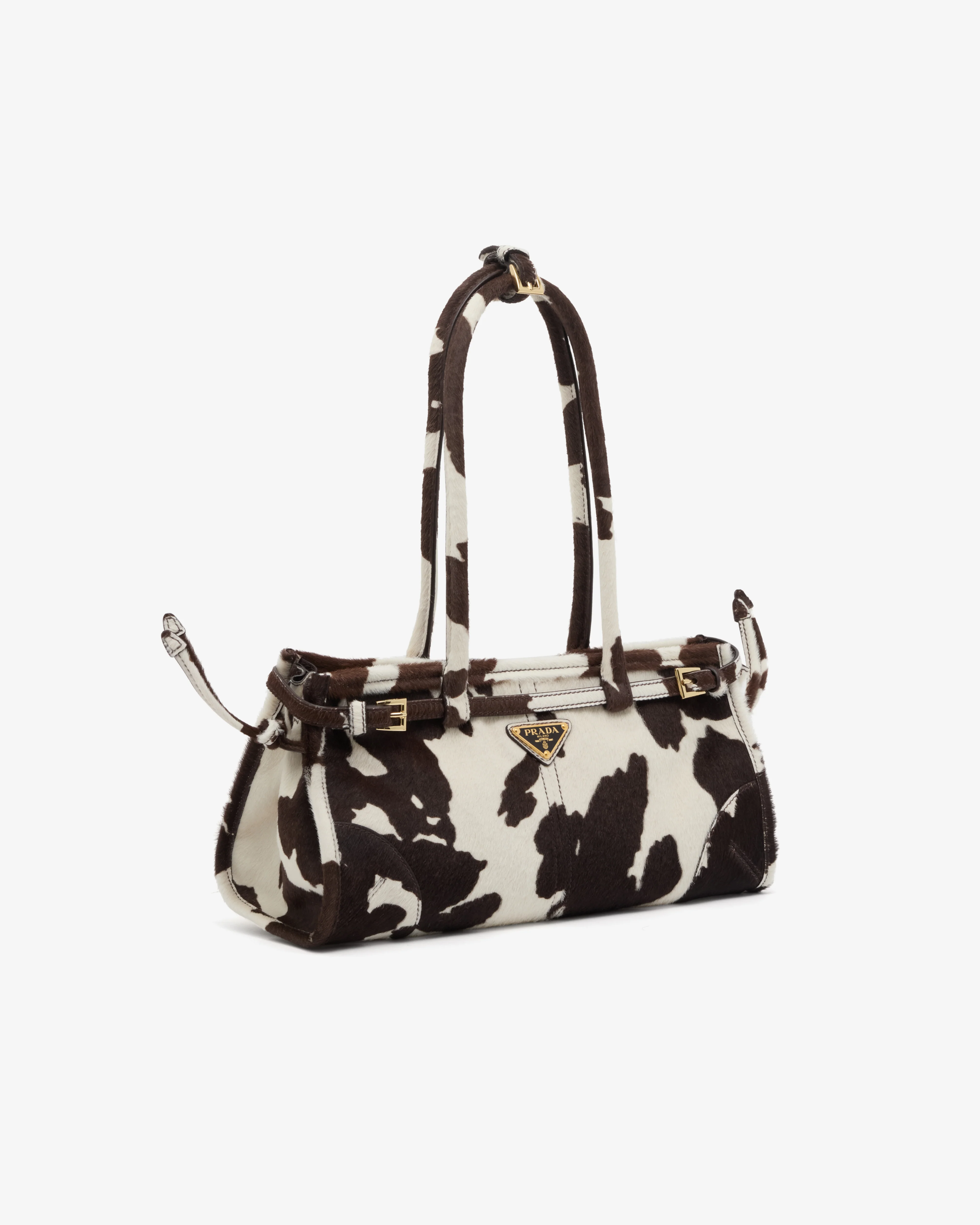 Prada - Women's Bonnie Medium Printed Handbag - (White/Dark Brown) - Image 2