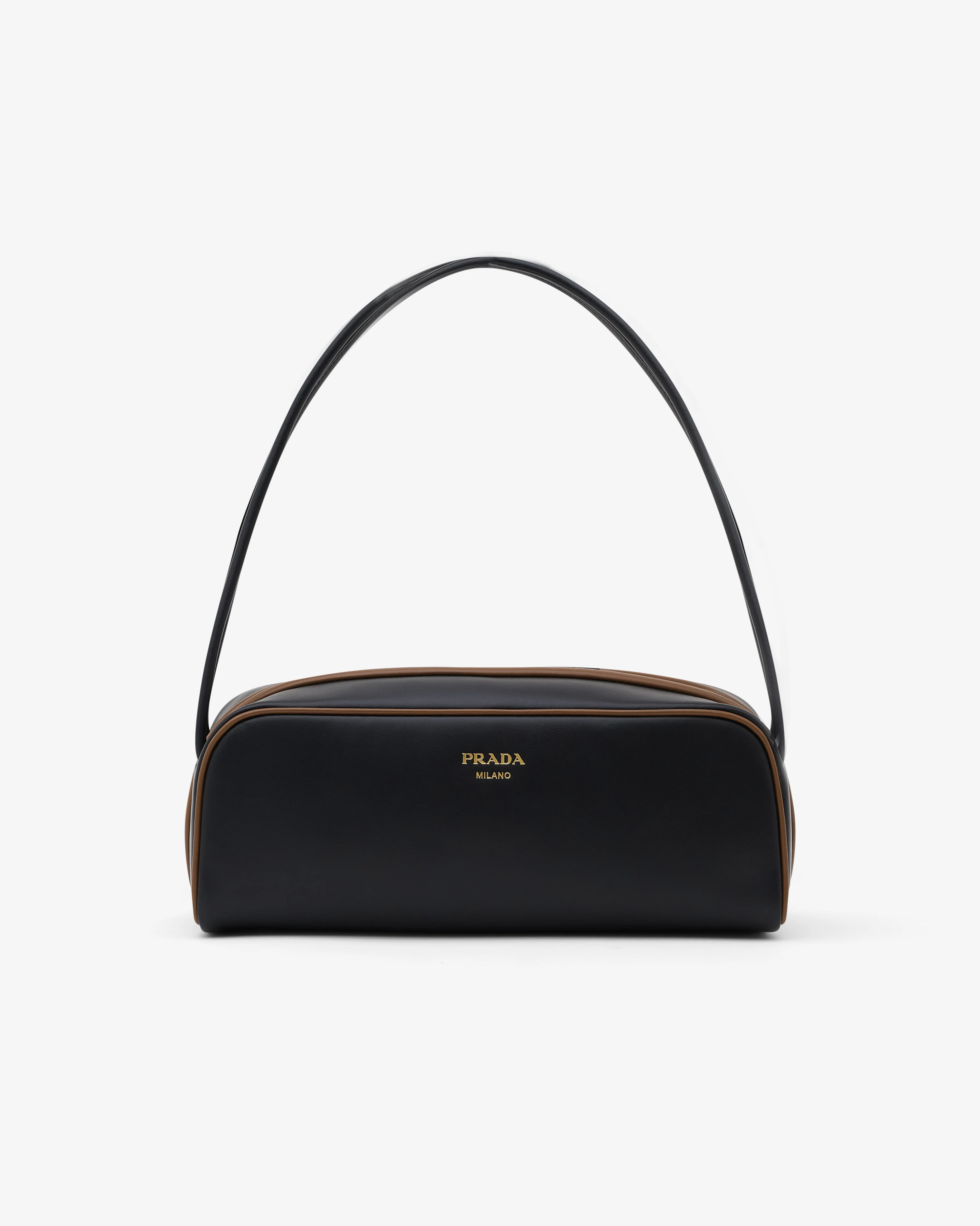 Prada - Swing Smooth Leather Shoulder Bag - (Black/Hazelnut)