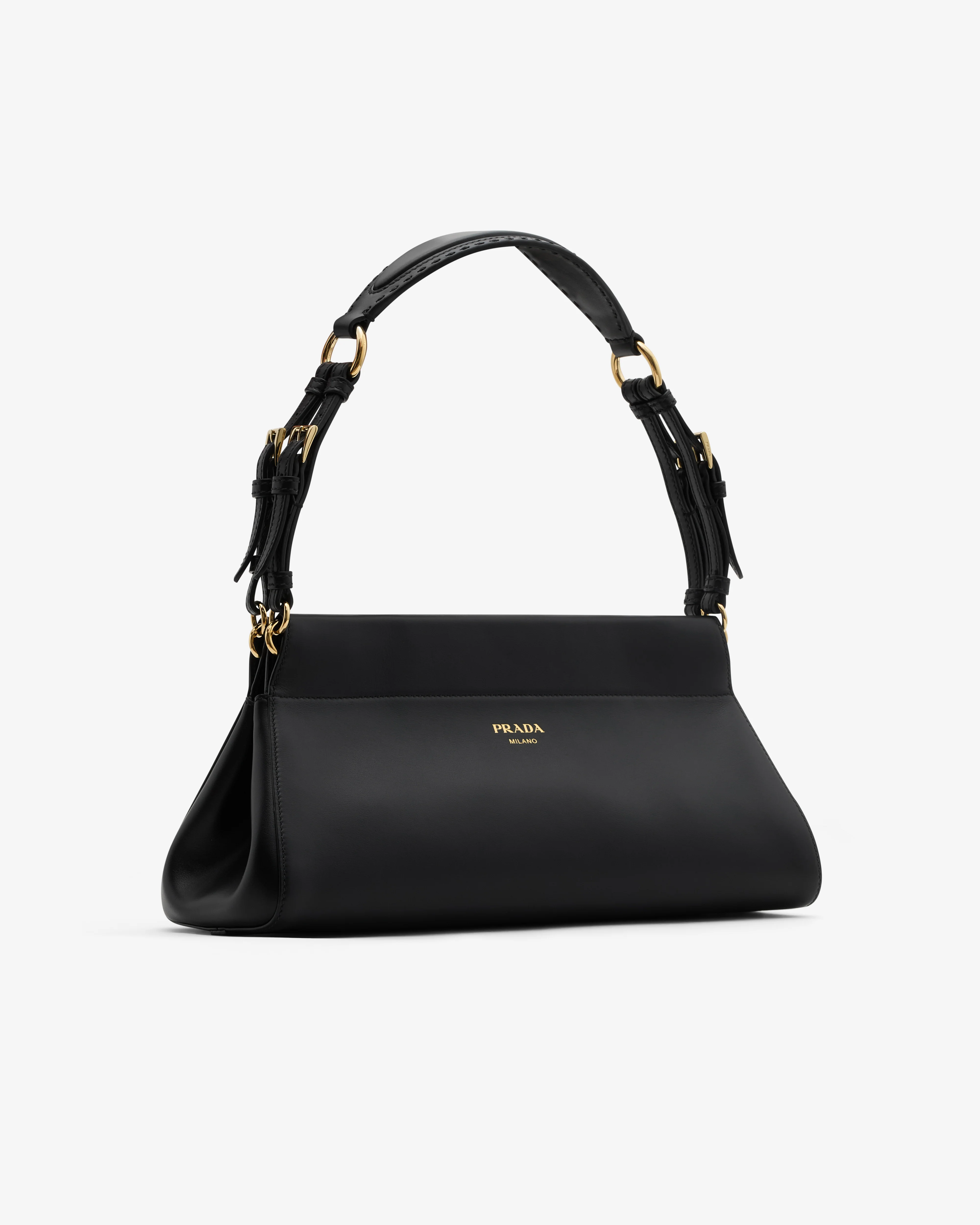 Prada - Women's Enchaîné Medium Leather Bag - (Black) - Image 2