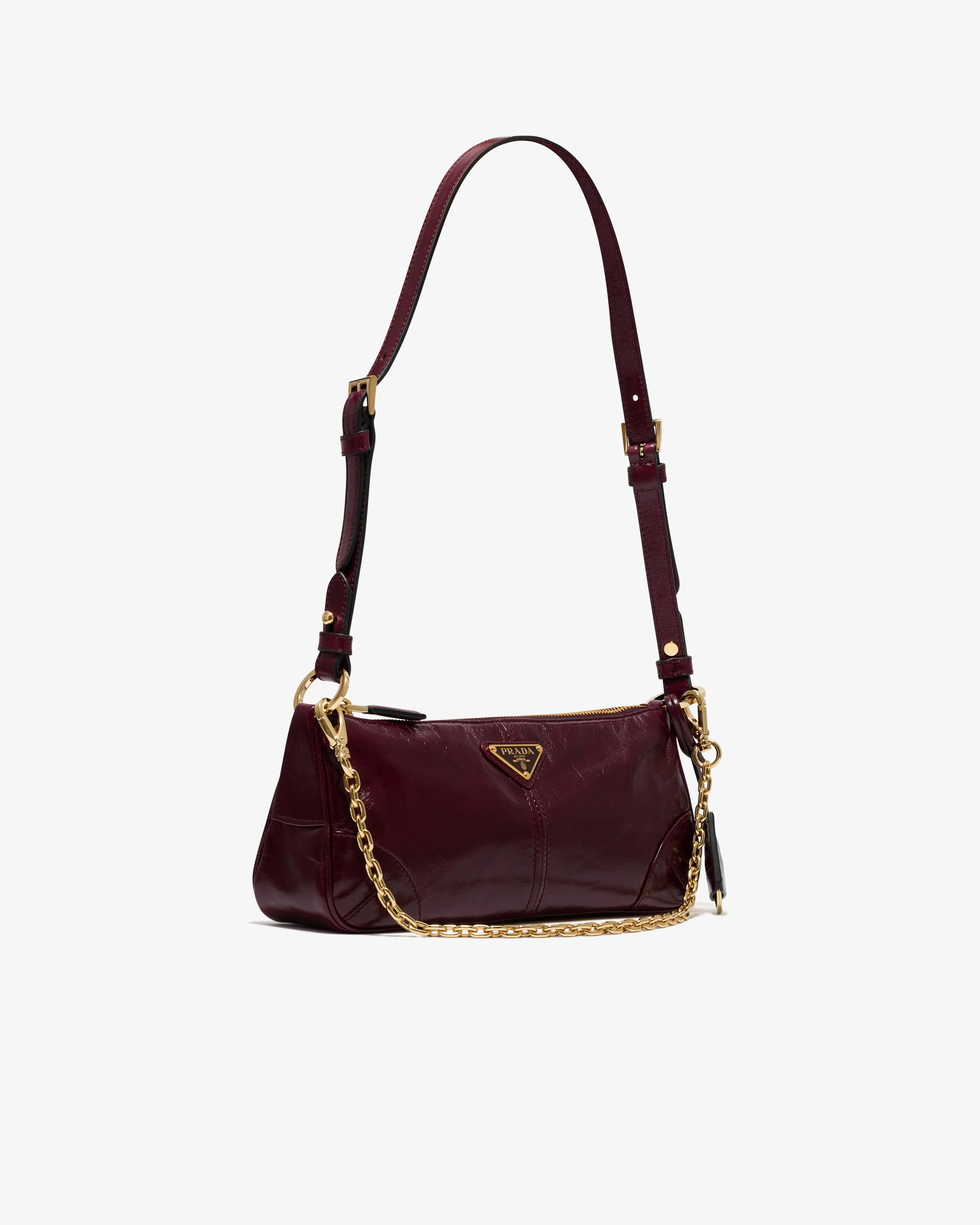 Prada - Women’s Re-Edition 2002 Medium Leather Shoulder Bag - (Burgundy) - Image 2