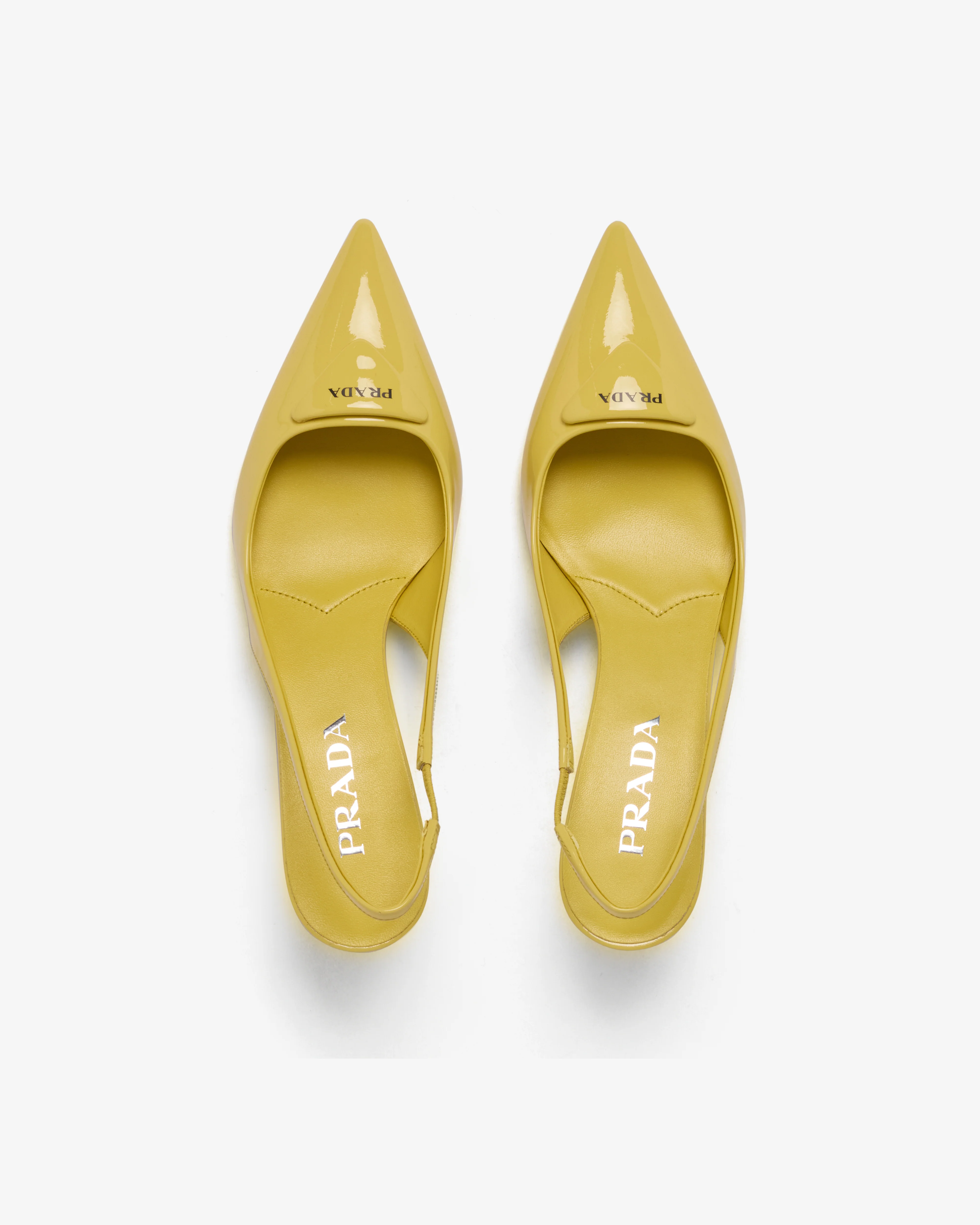 Prada - Women's Patent Leather Slingback Pumps - (Yellow) - Image 5