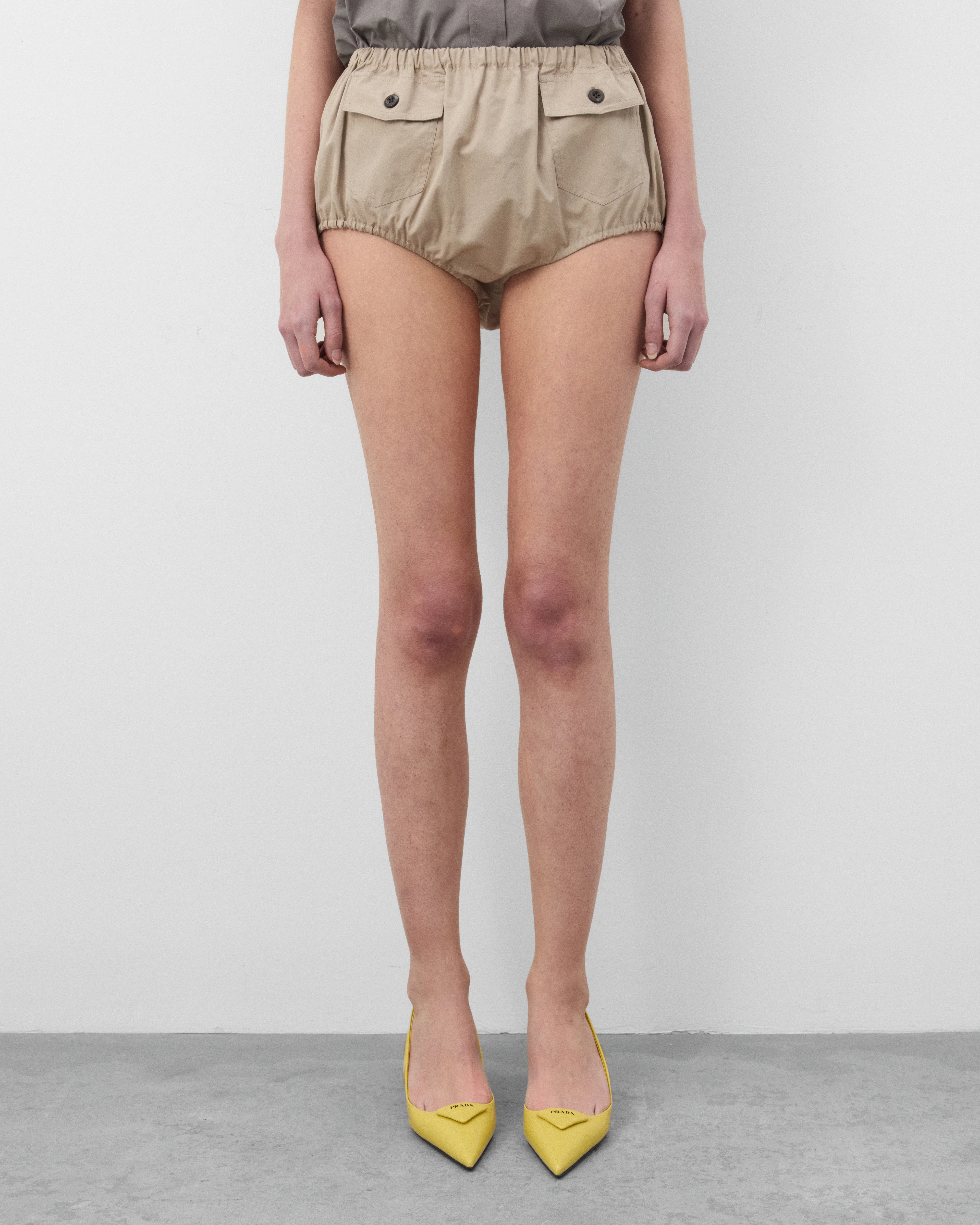 Prada - Women's Poplin Shorts - (Beige) - Image 3