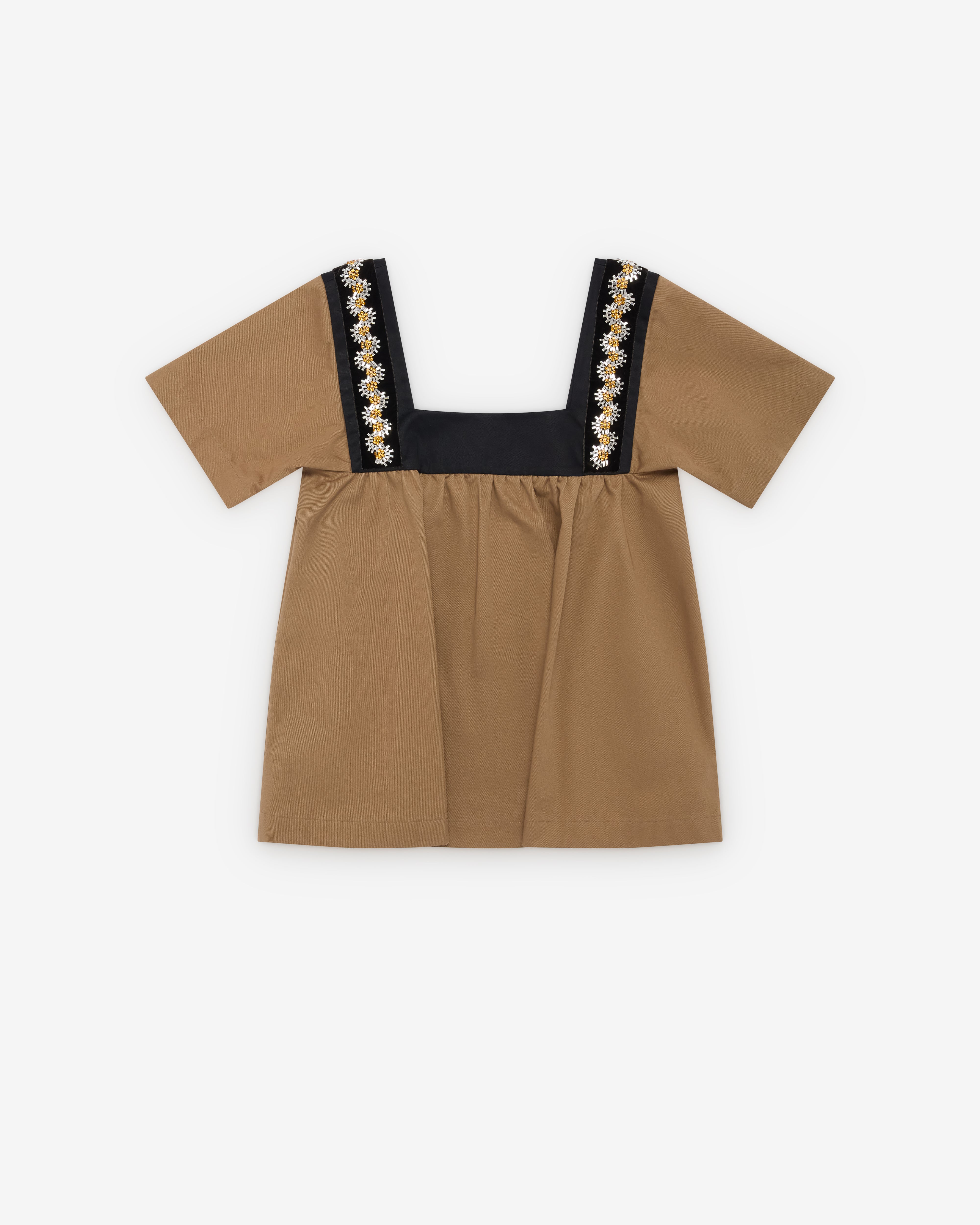 Prada  - Women's Embroidered Gabardine Top - (Cork Beige)