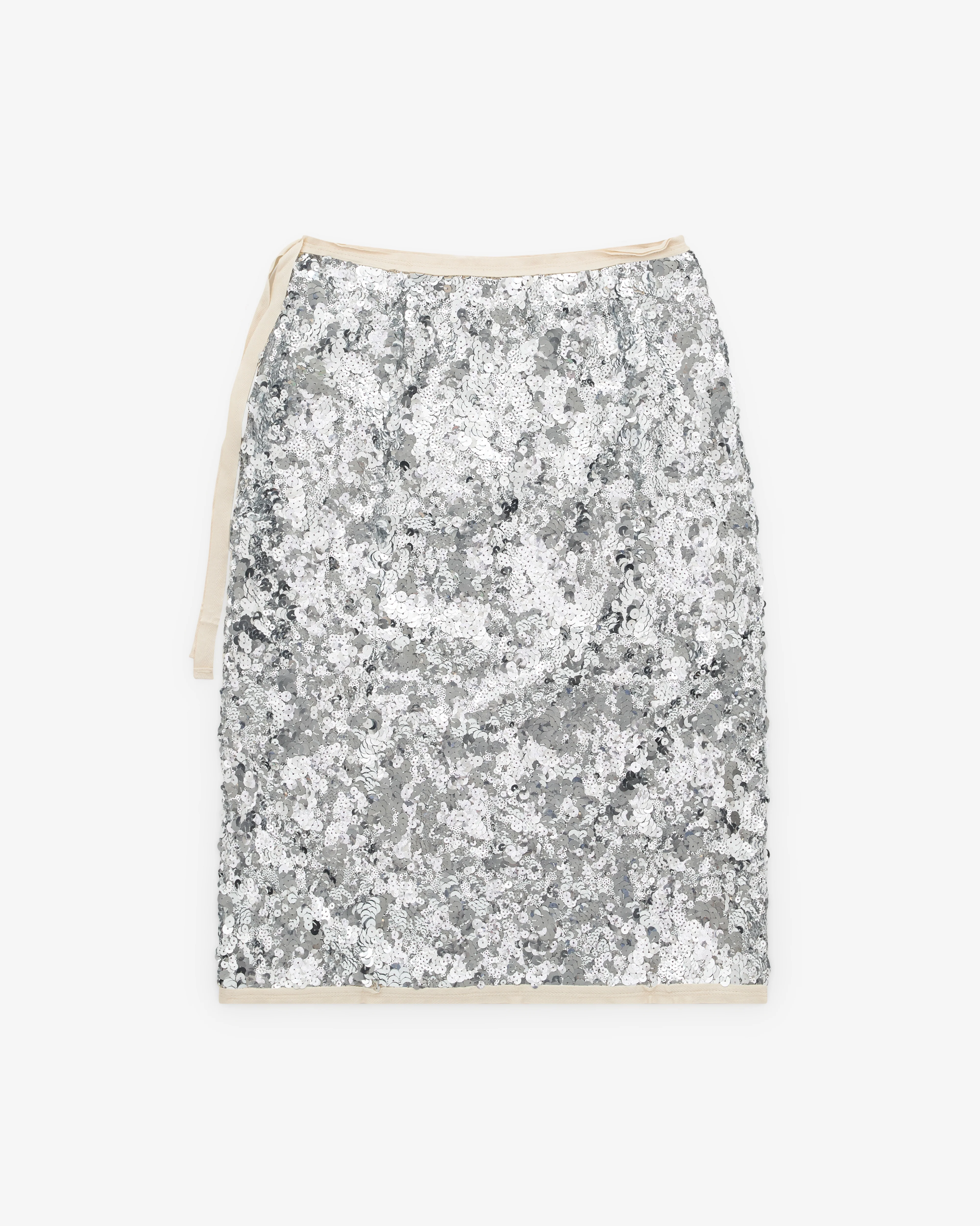Prada - Women’s Embroidered Sequin Skirt - (Silver) - Image 2