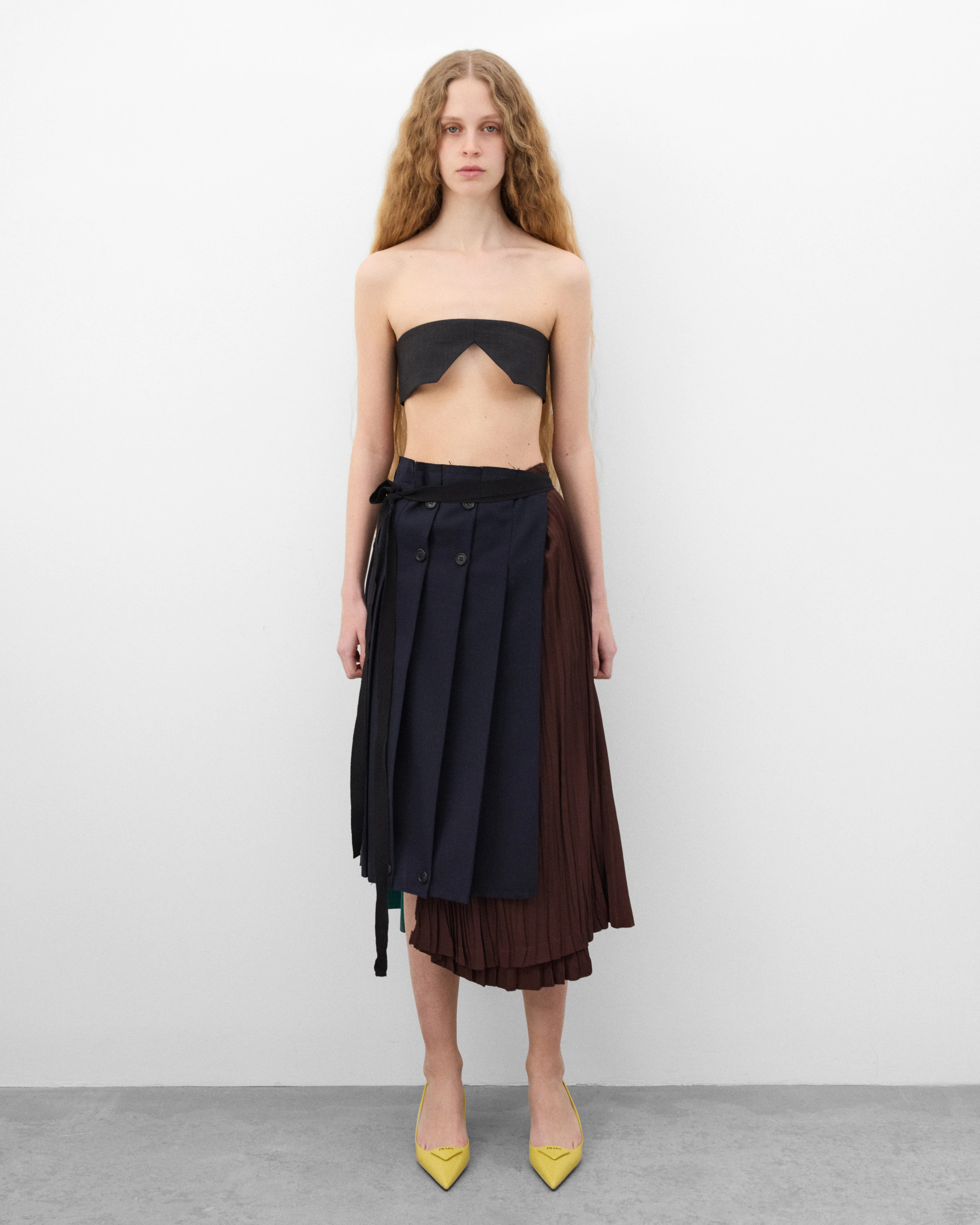 Prada  - Women's Rush Stitch Patchwork Skirt - (Navy) - Image 6