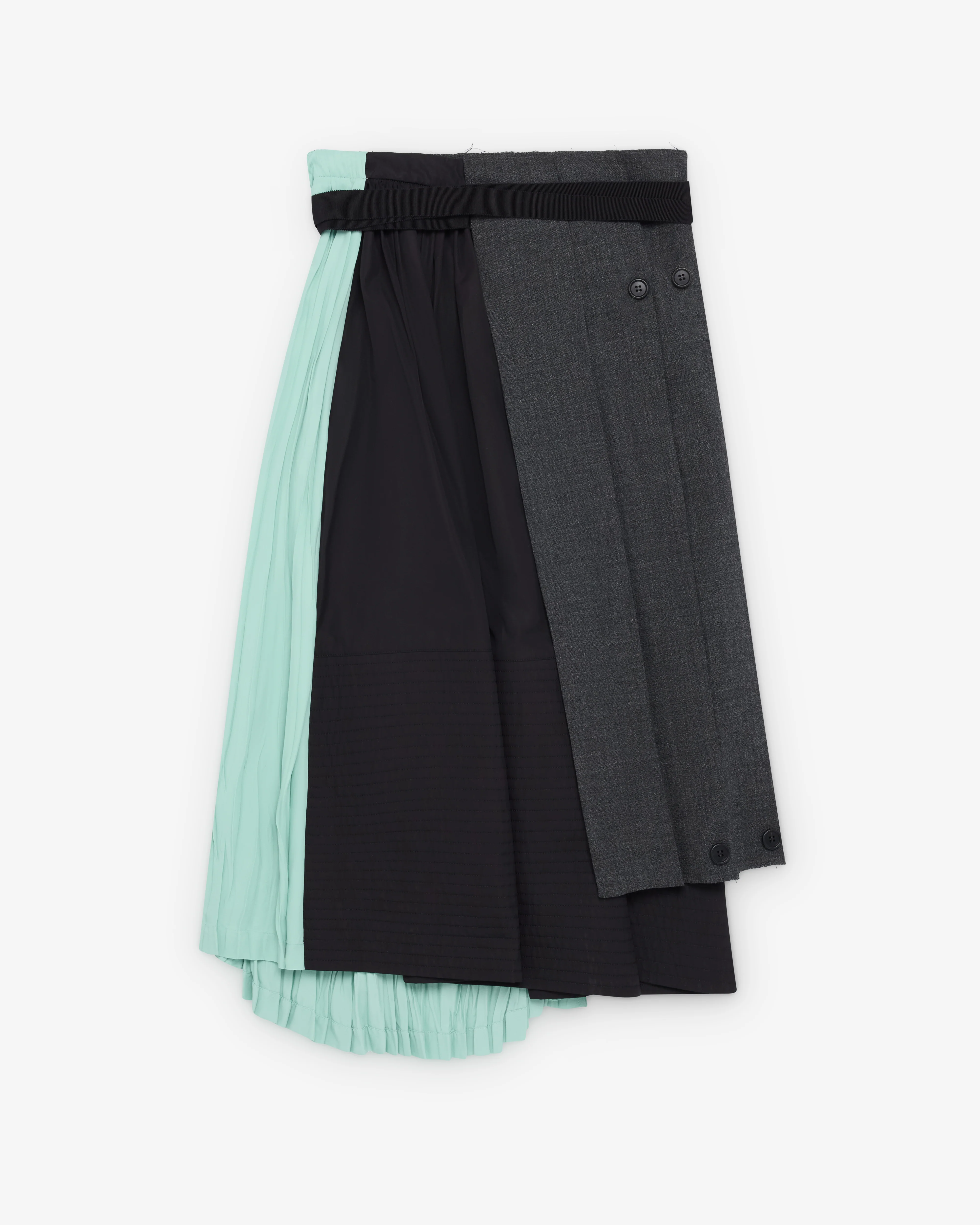 Prada - Women's Rush Stitch Patchwork Skirt - (Slate Grey) - Image 2