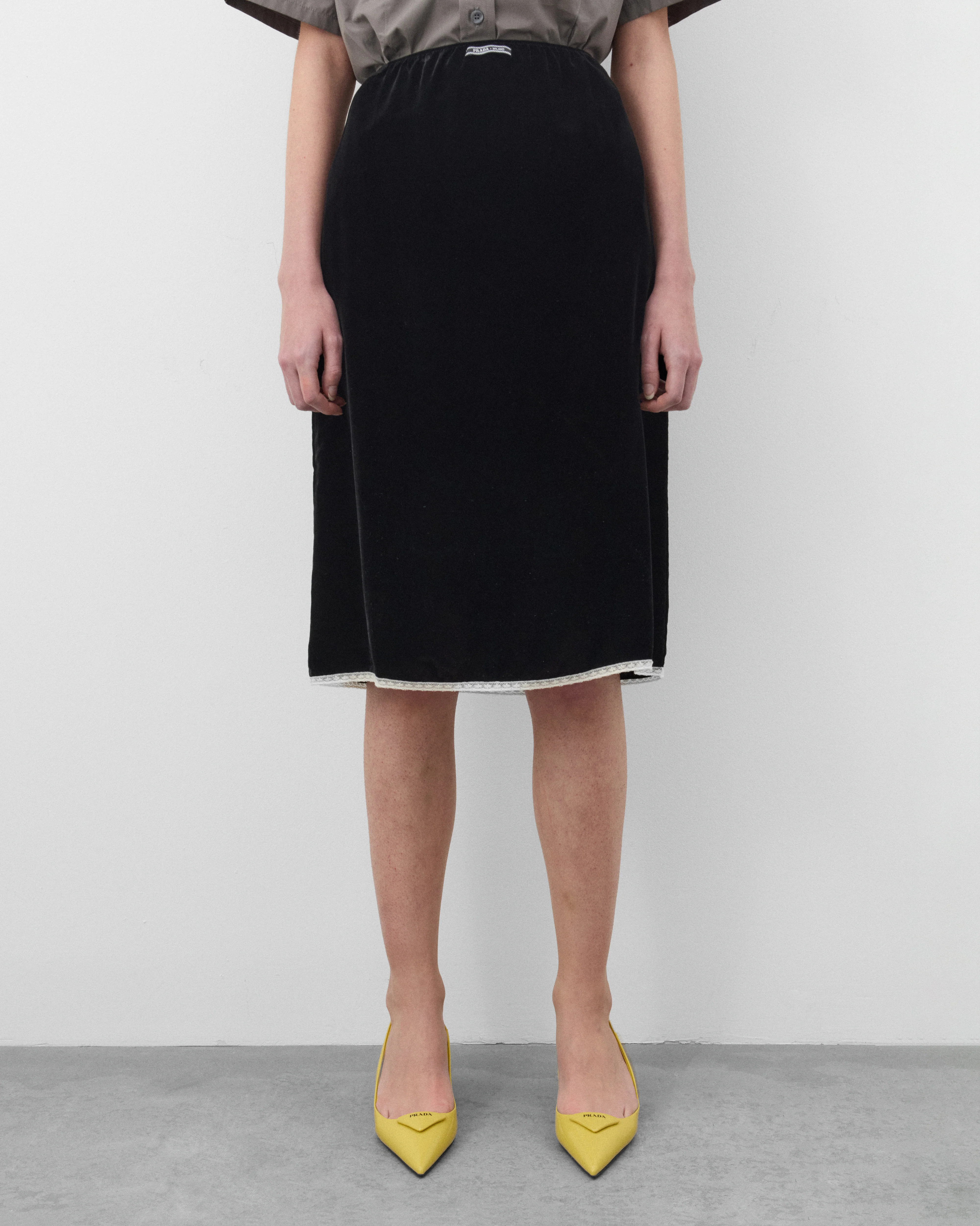 Prada - Women's Velvet Underskirt - (Black) - Image 3