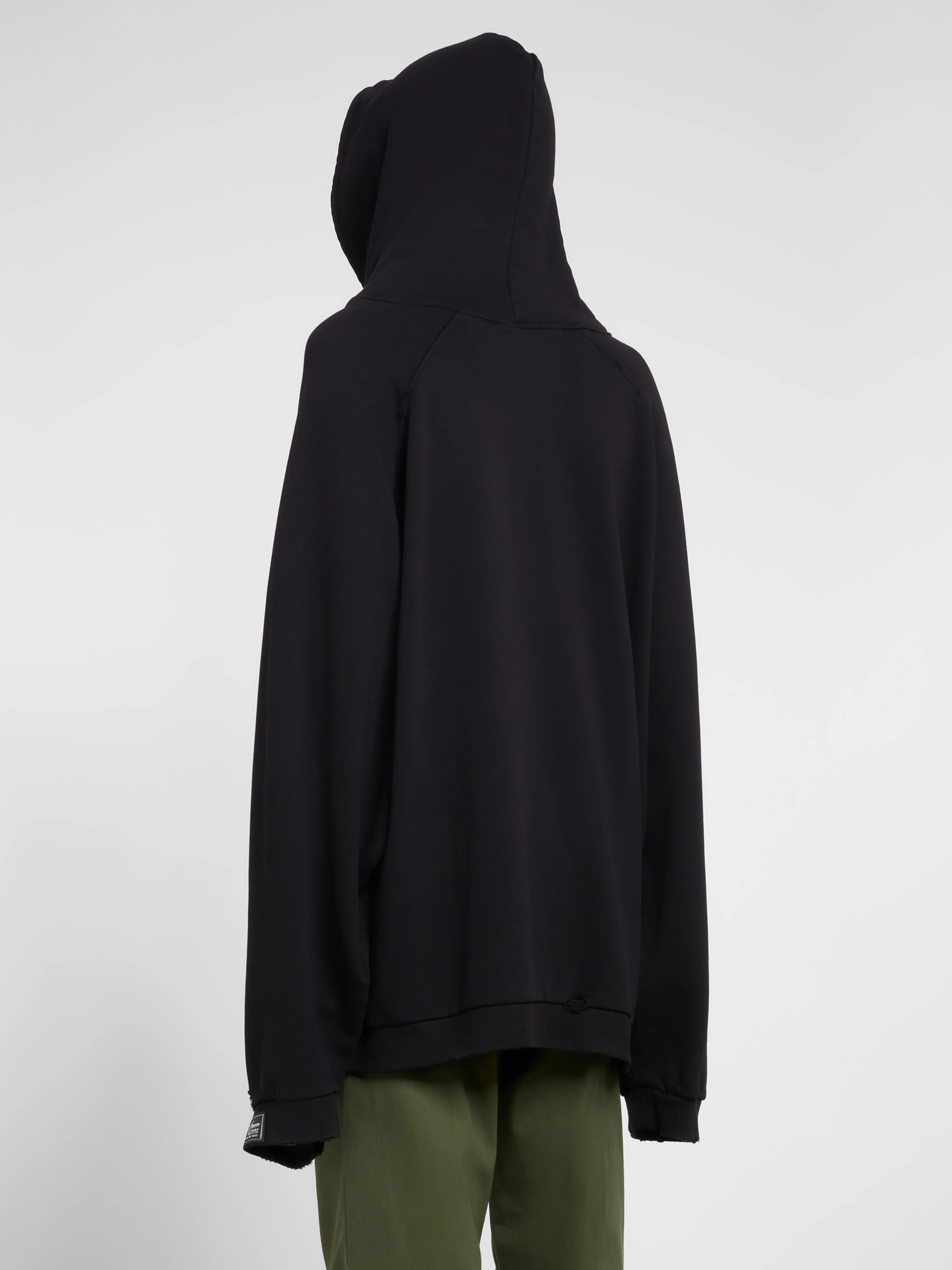 Raf Simons - Men’s Destroyed Oversized Grand Fete de Nuit Hoodie - (Black) - Image 4