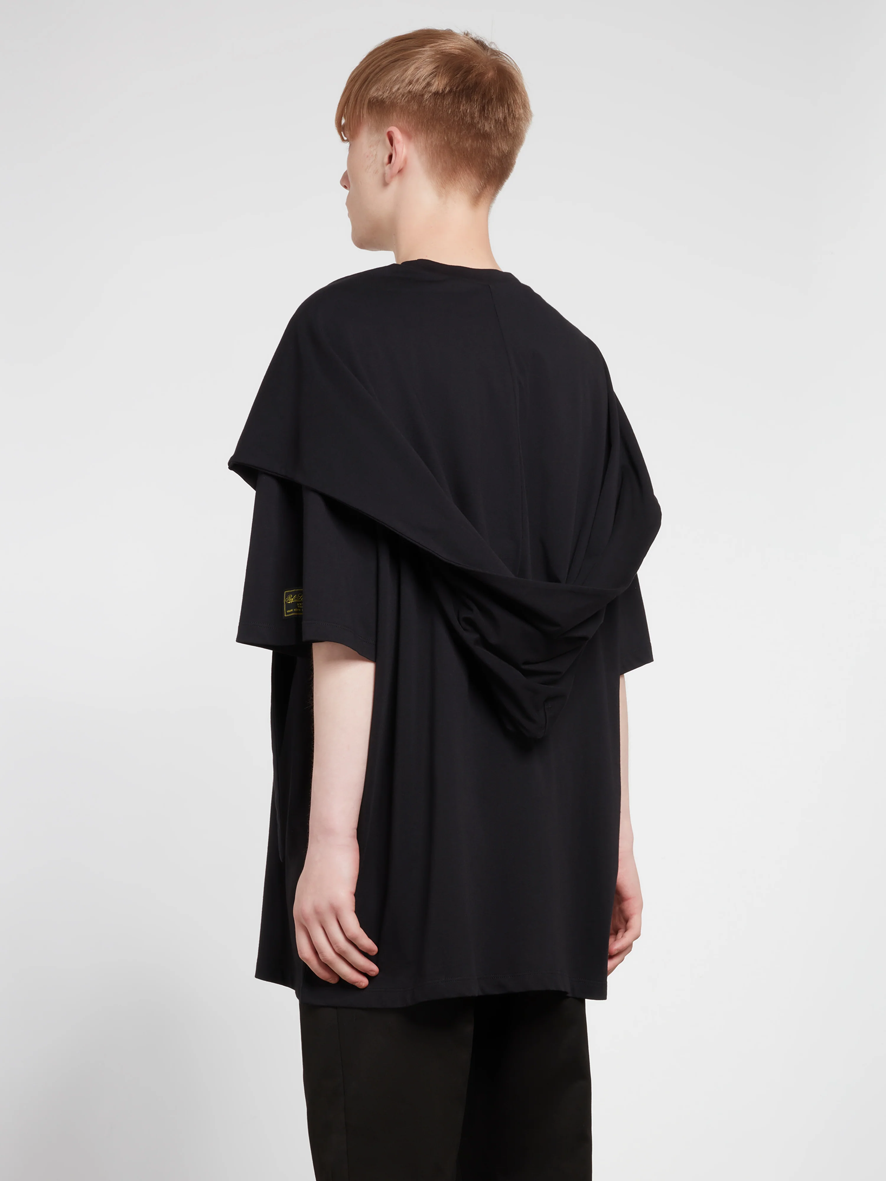 Raf Simons - Men’s Oversized T-Shirt With Hood Fauves - (Black) - Image 4