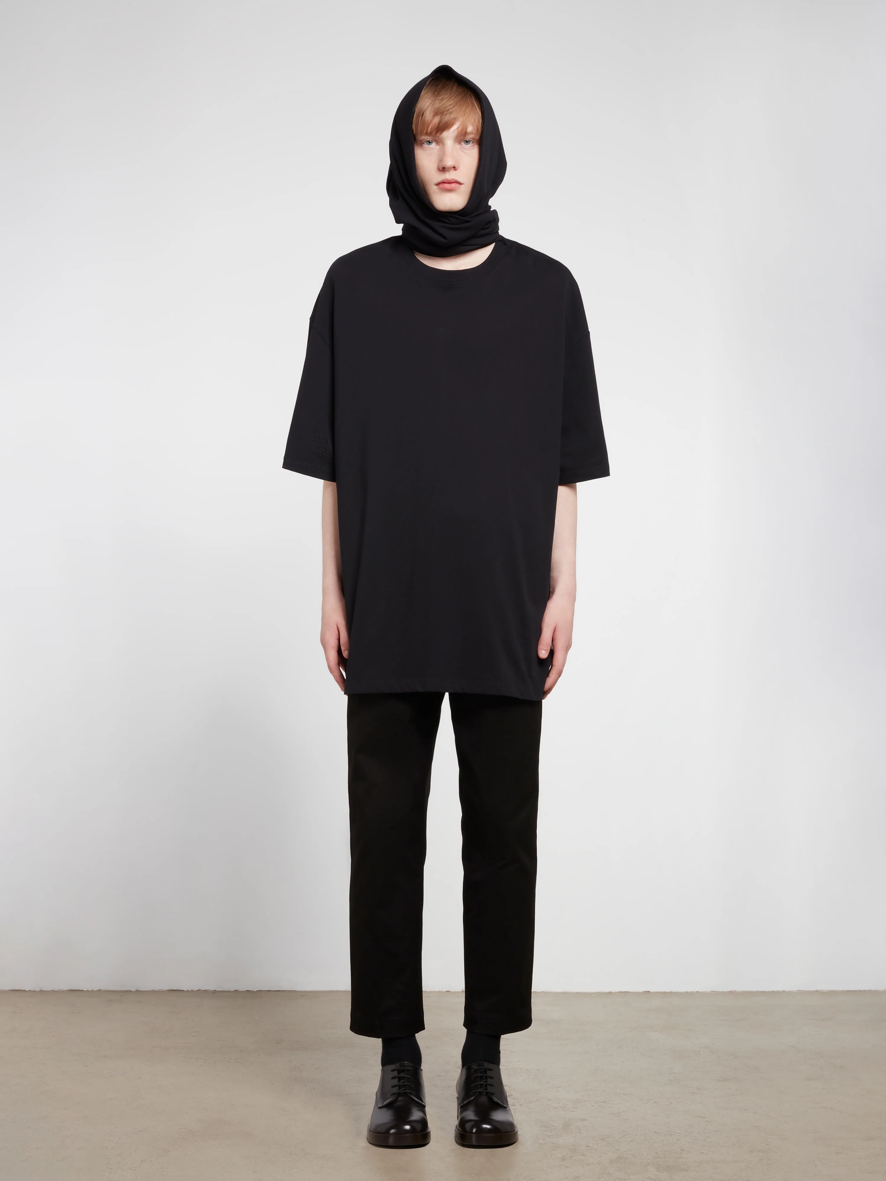 Raf Simons - Men’s Oversized T-Shirt With Hood Fauves - (Black) - Image 7