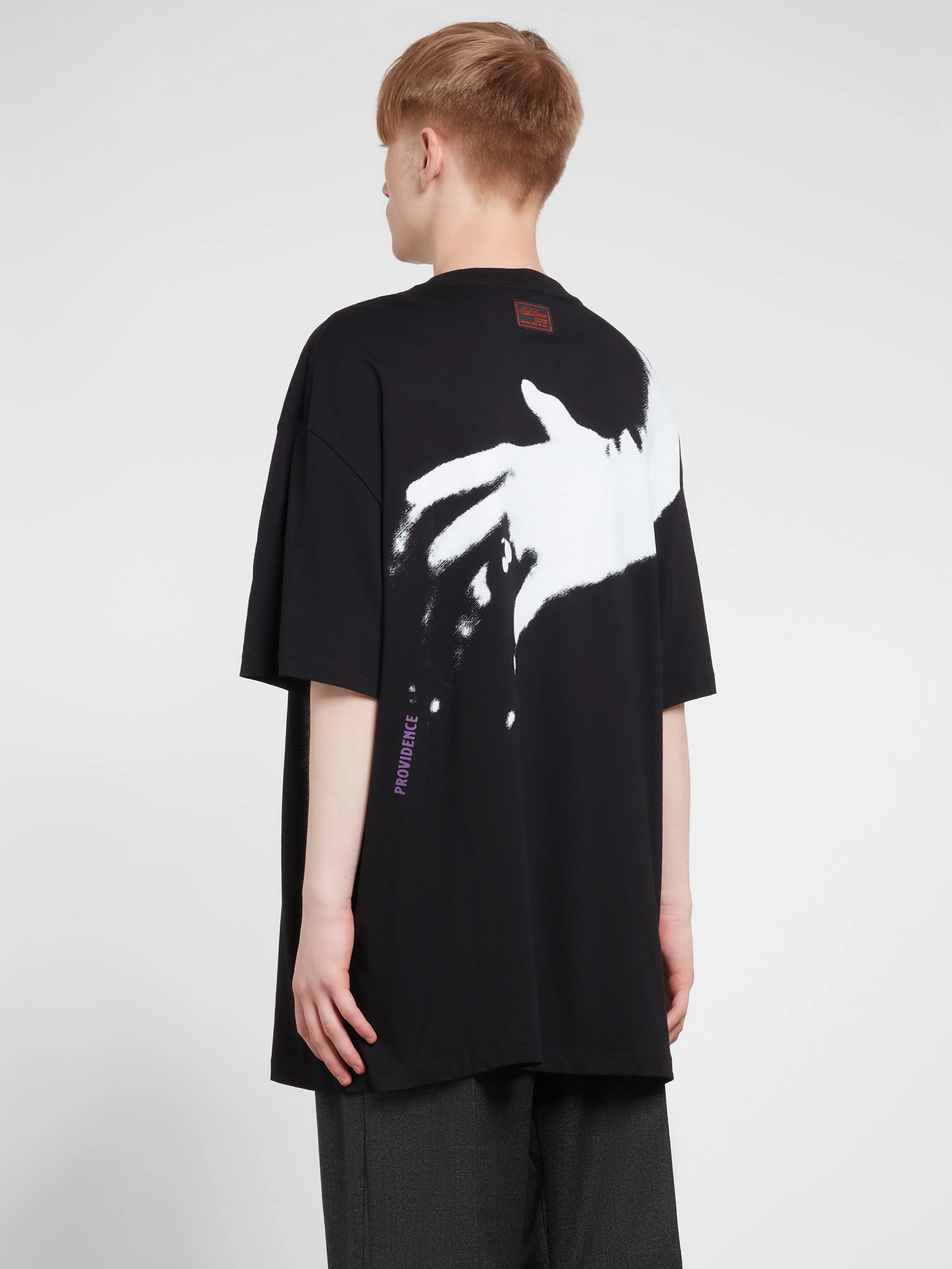 Raf Simons - Men’s Oversized T-Shirt With Nails Print - (Black) - Image 4