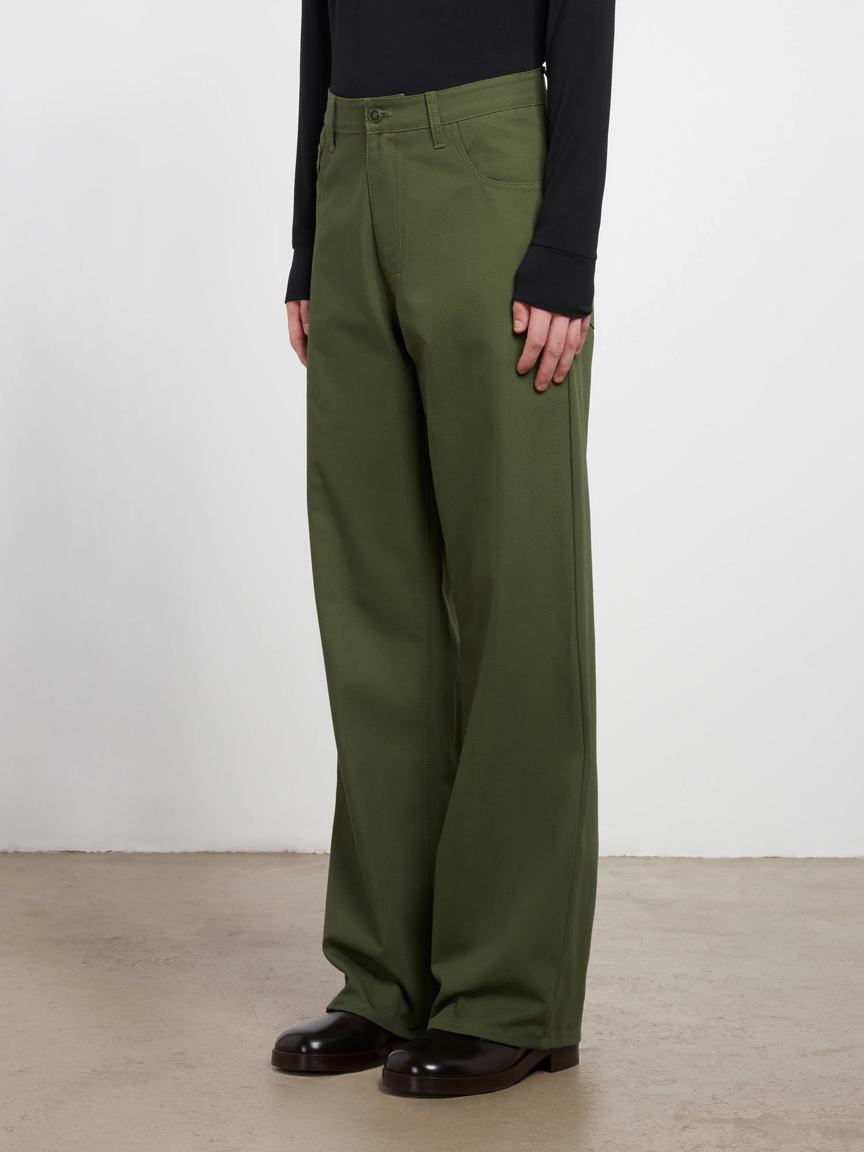 Raf Simons - Men’s Wide Fit Denim Workwear Pants - (Khaki) - Image 3