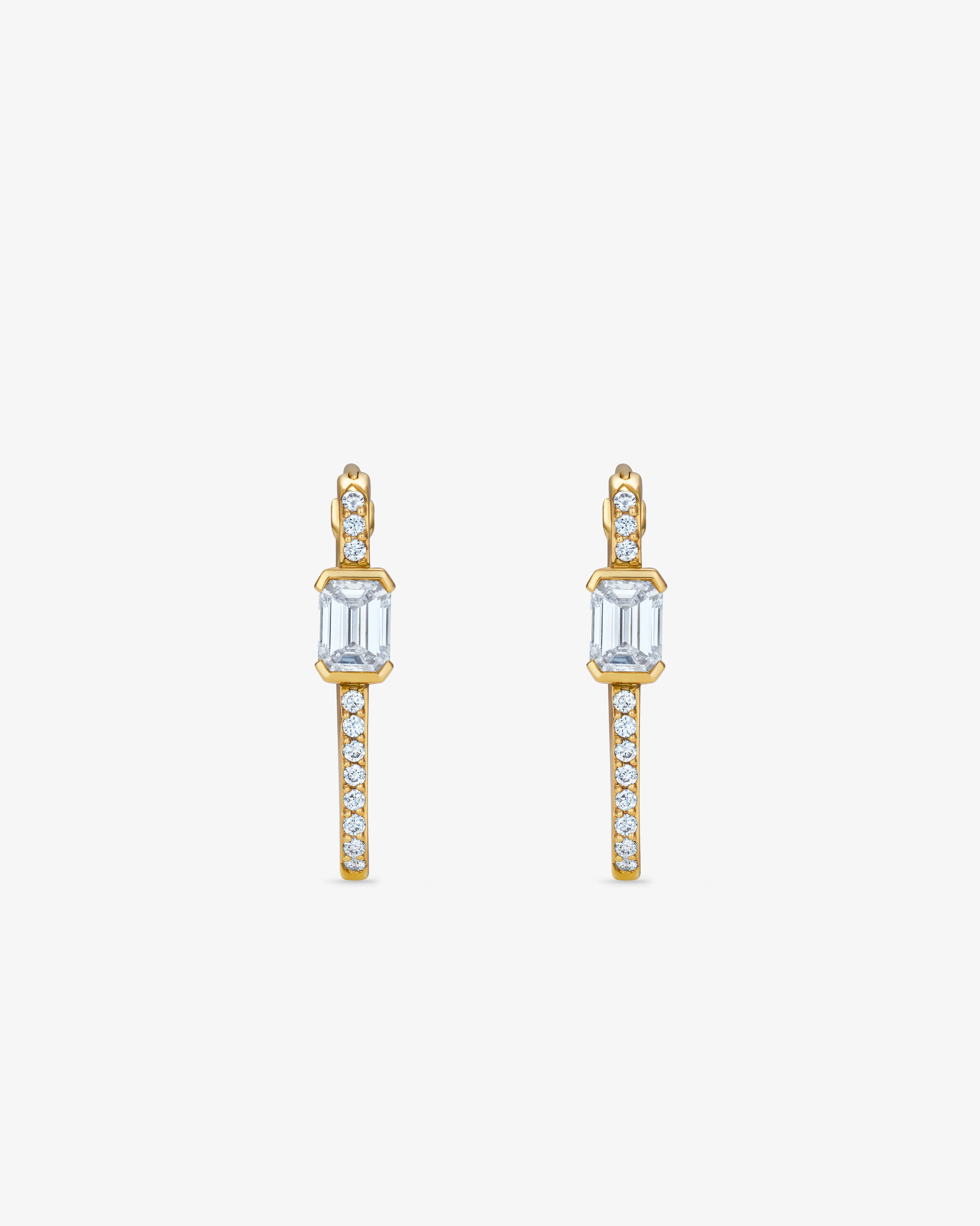 Raphaele Canot - Emerald Cut Link Earrings - (Yellow Gold) - Image 2