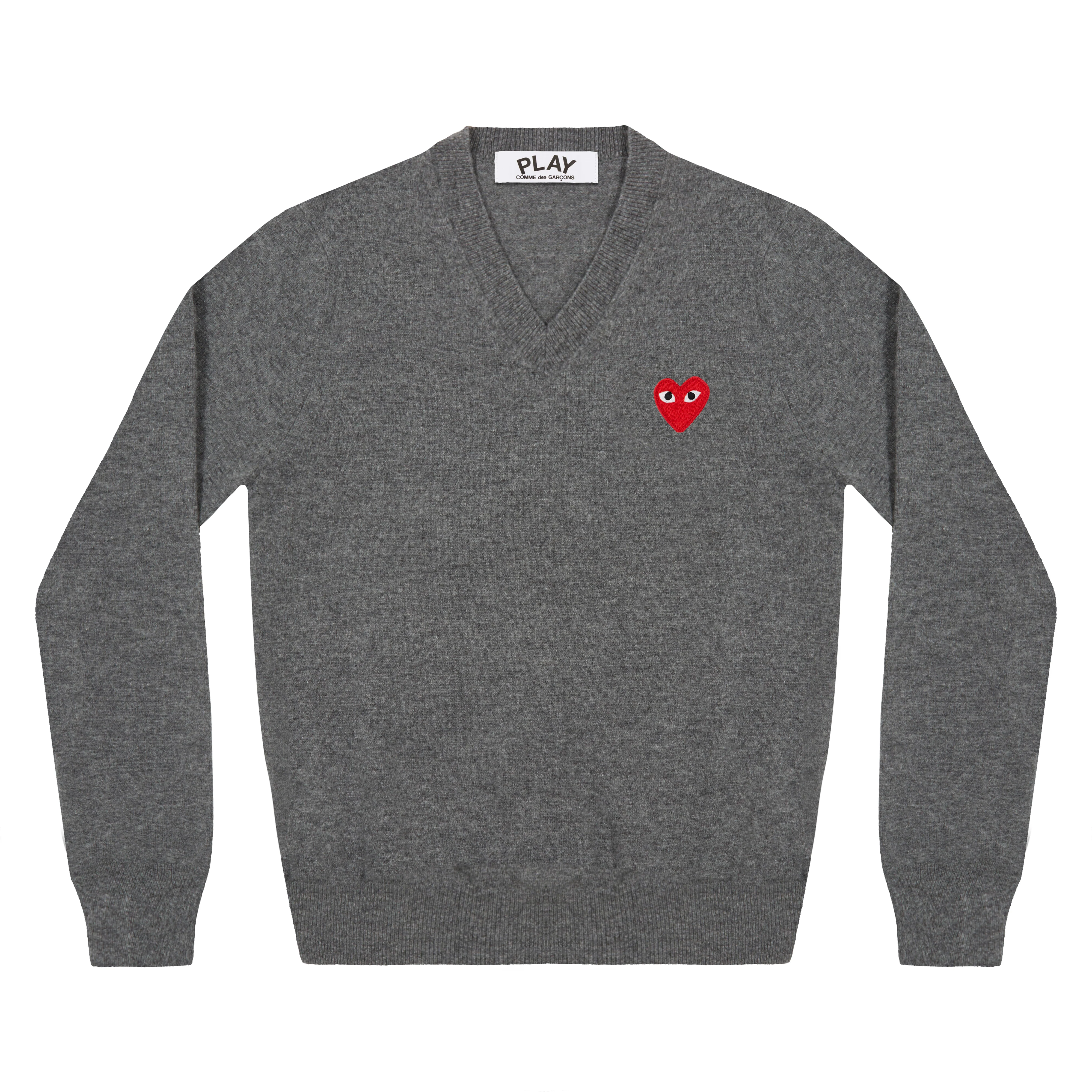 Play - Red V Neck Sweater - (Grey)