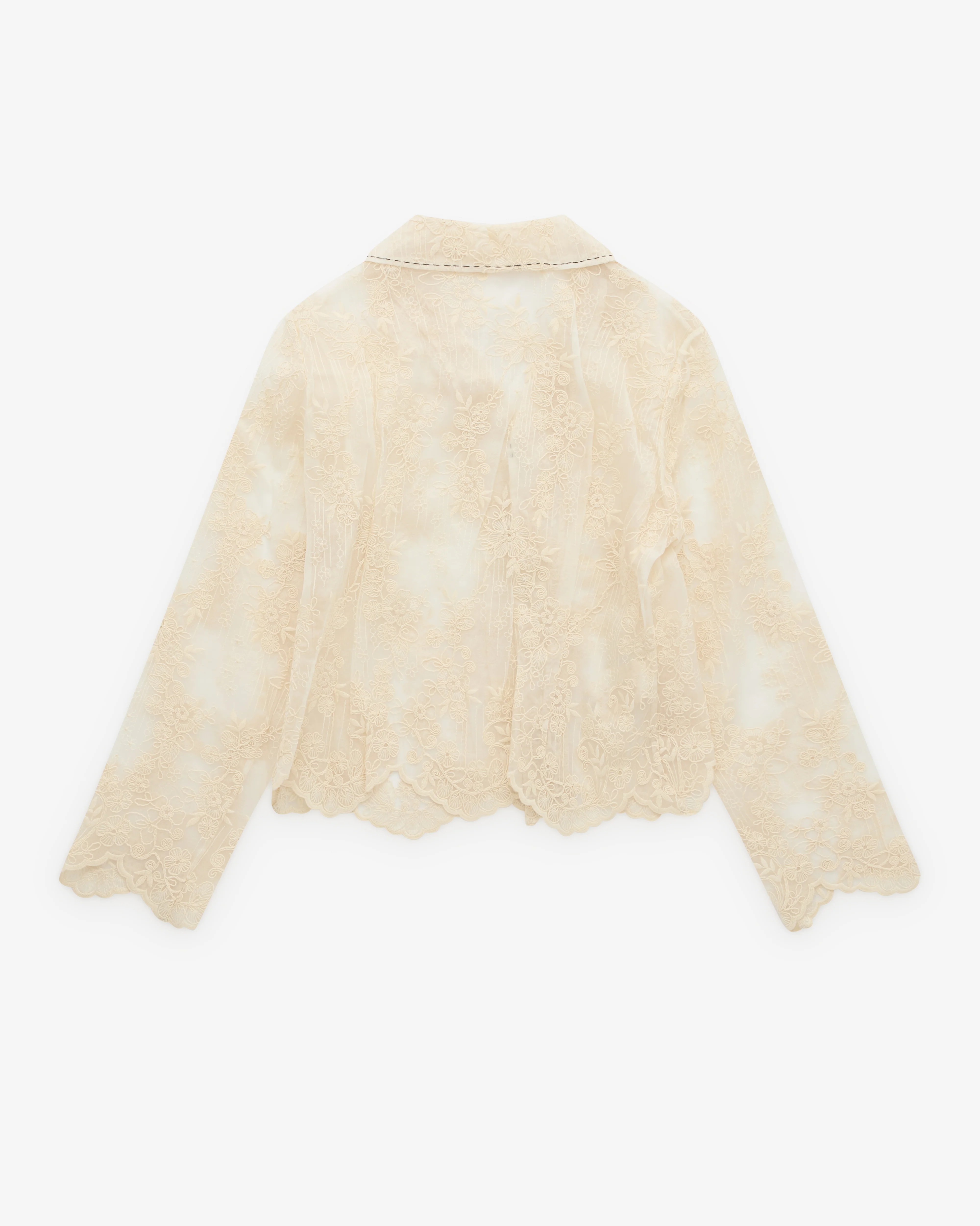Renli Su - Women’s Lace Shirt - (Rice White) - Image 2