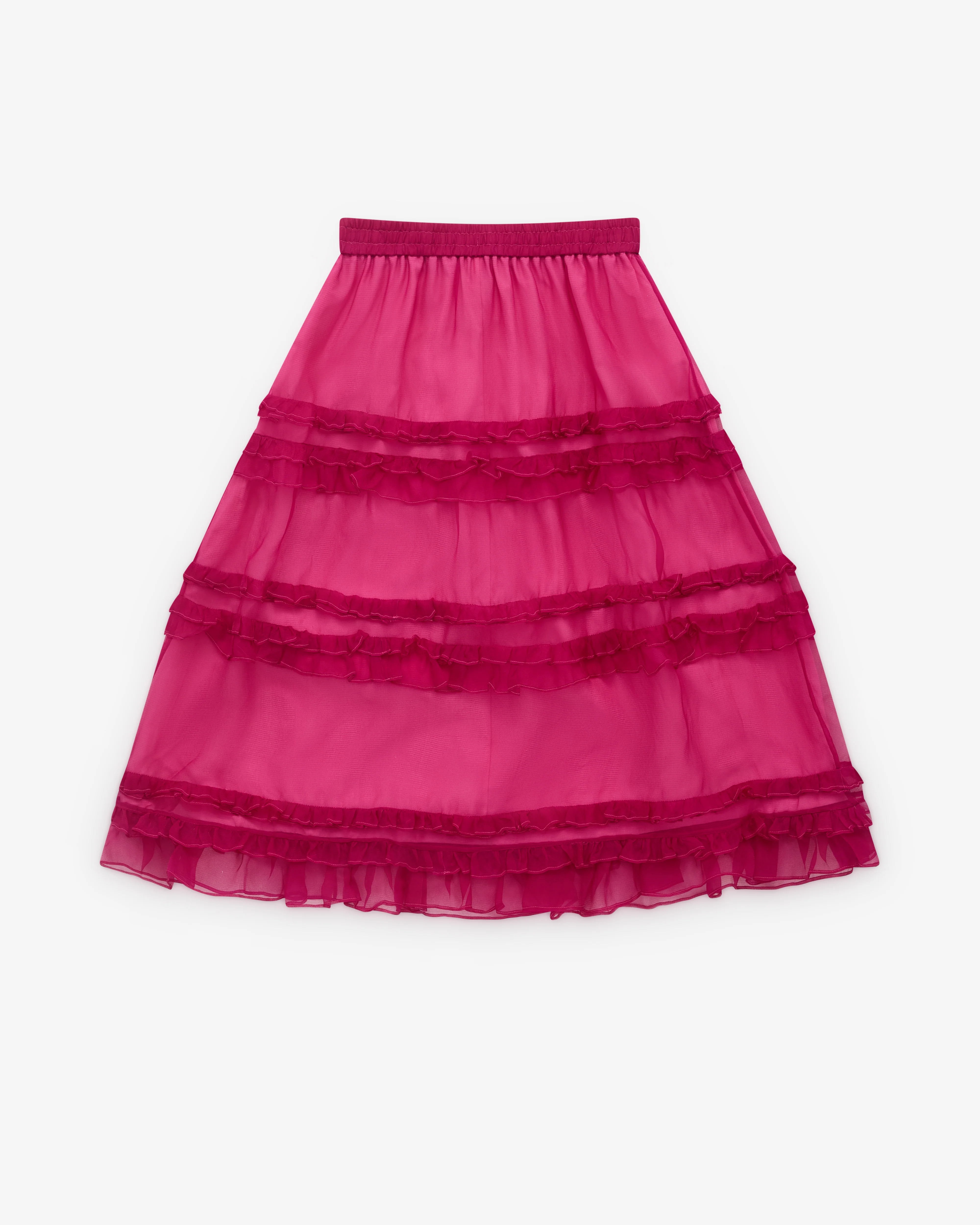 Renli Su - Women’s Tiered Skirt - (Rose Red) - Image 2