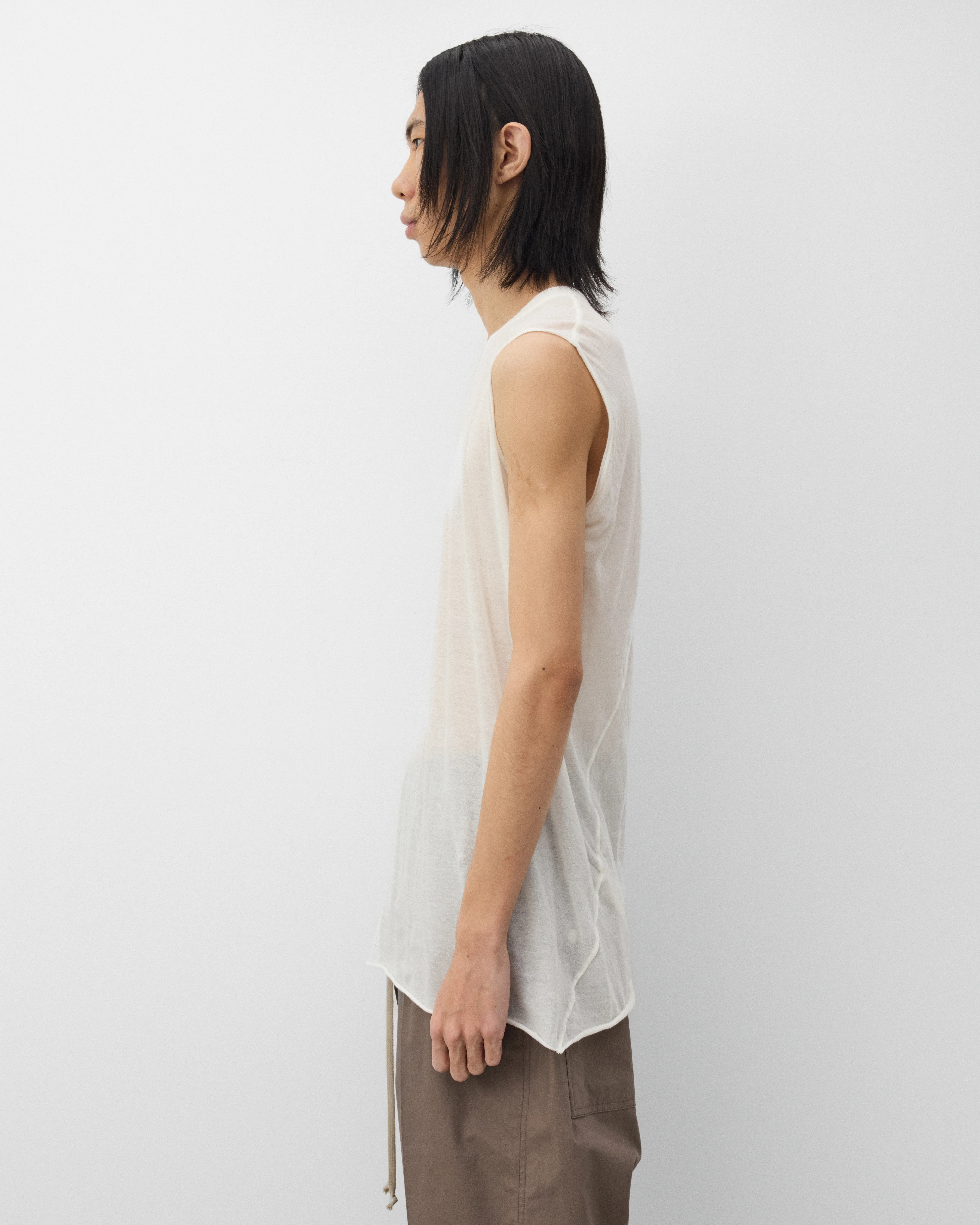 Rick Owens - Men's Double SS T-Shirt - (Beige) - Image 4