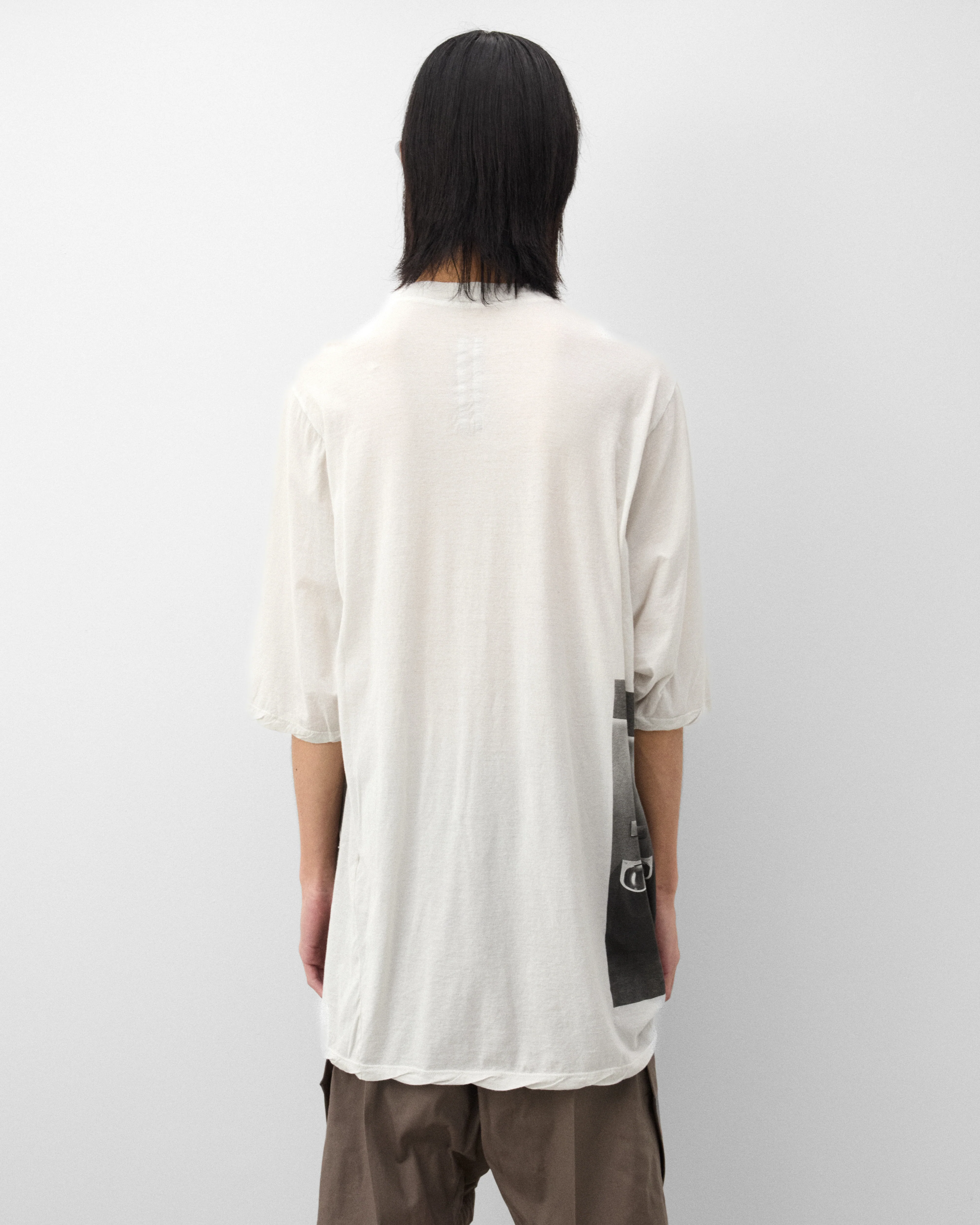 Rick Owens - Men's Jumbo Short Sleeve T-Shirt - (Milk Wash/Black) - Image 5