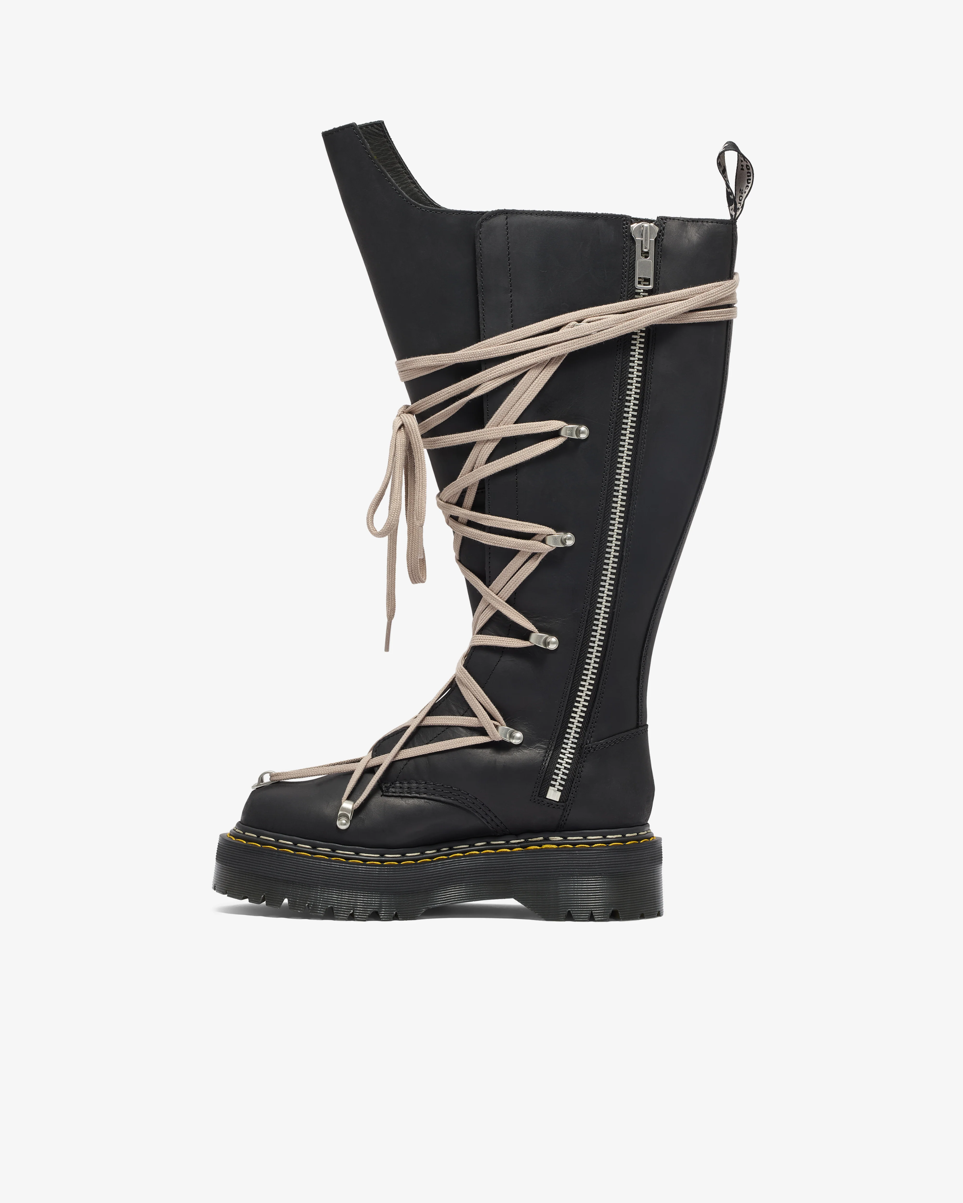 Rick Owens - 1B60 Quad Sole Pentalace Boot - (Black) - Image 3