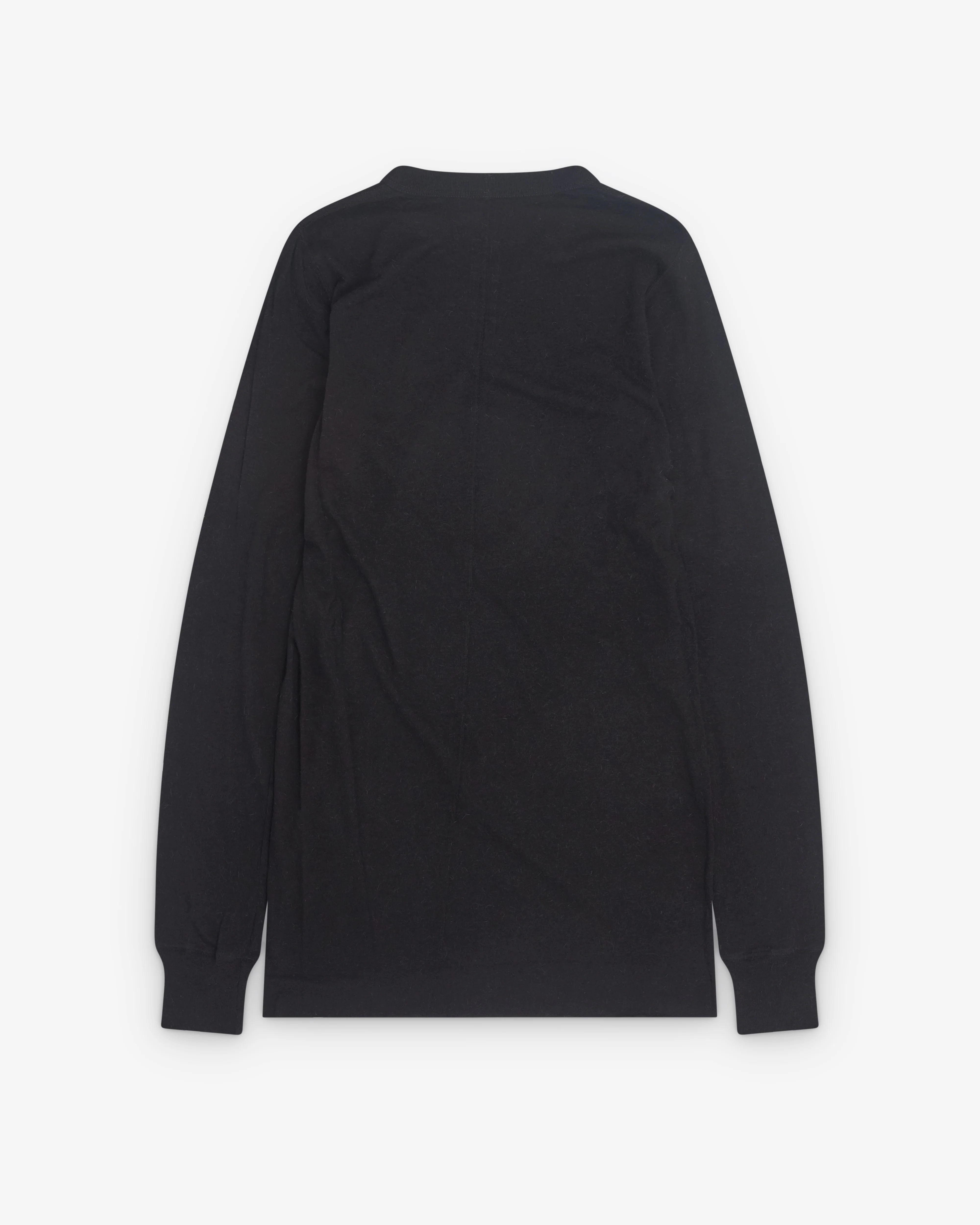 Rick Owens - Men’s Basic Knit Long Sleeve T-Shirt - (Black) - Image 2