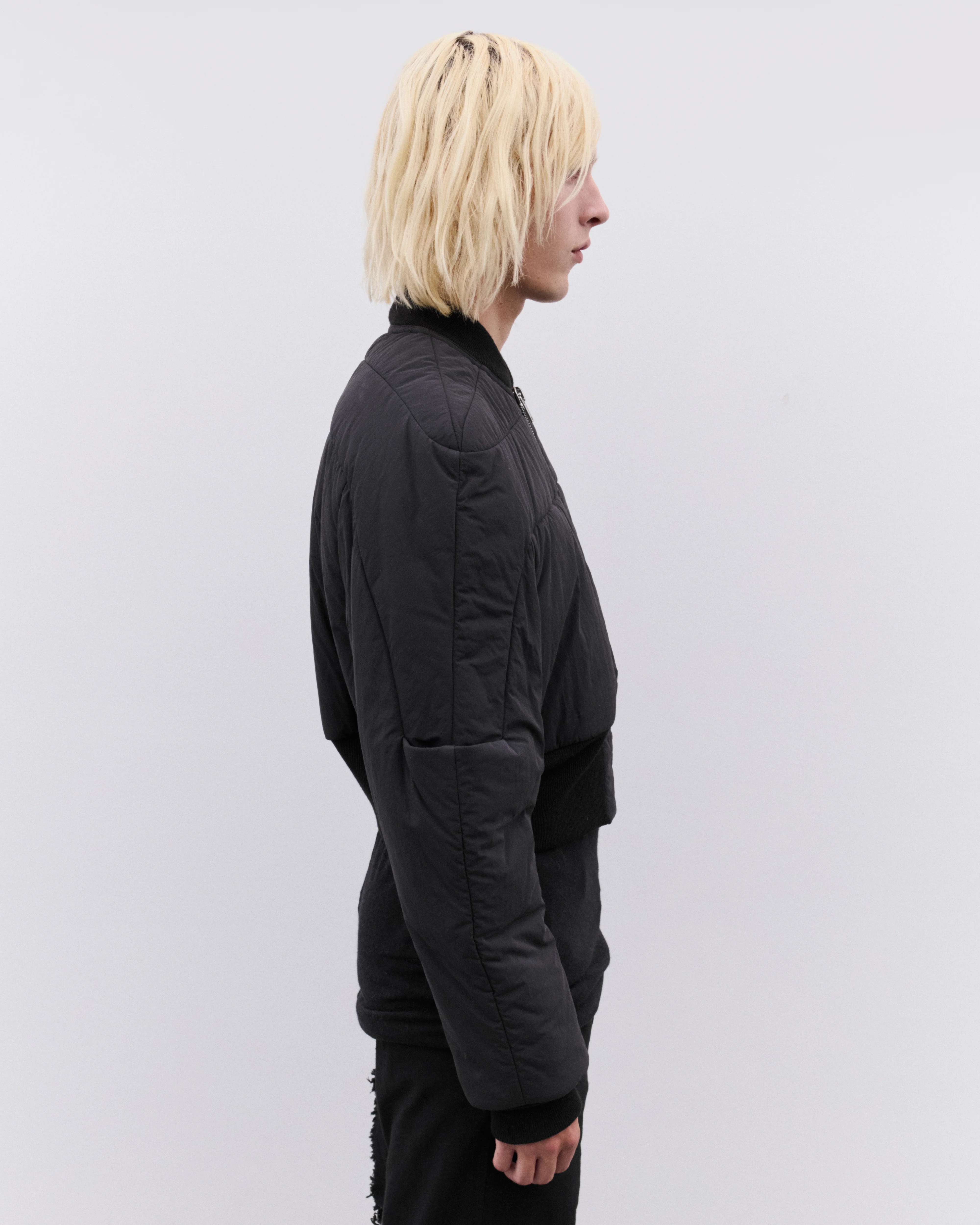 Rick Owens - Men’s Woven Down Bomber - (Black) - Image 4