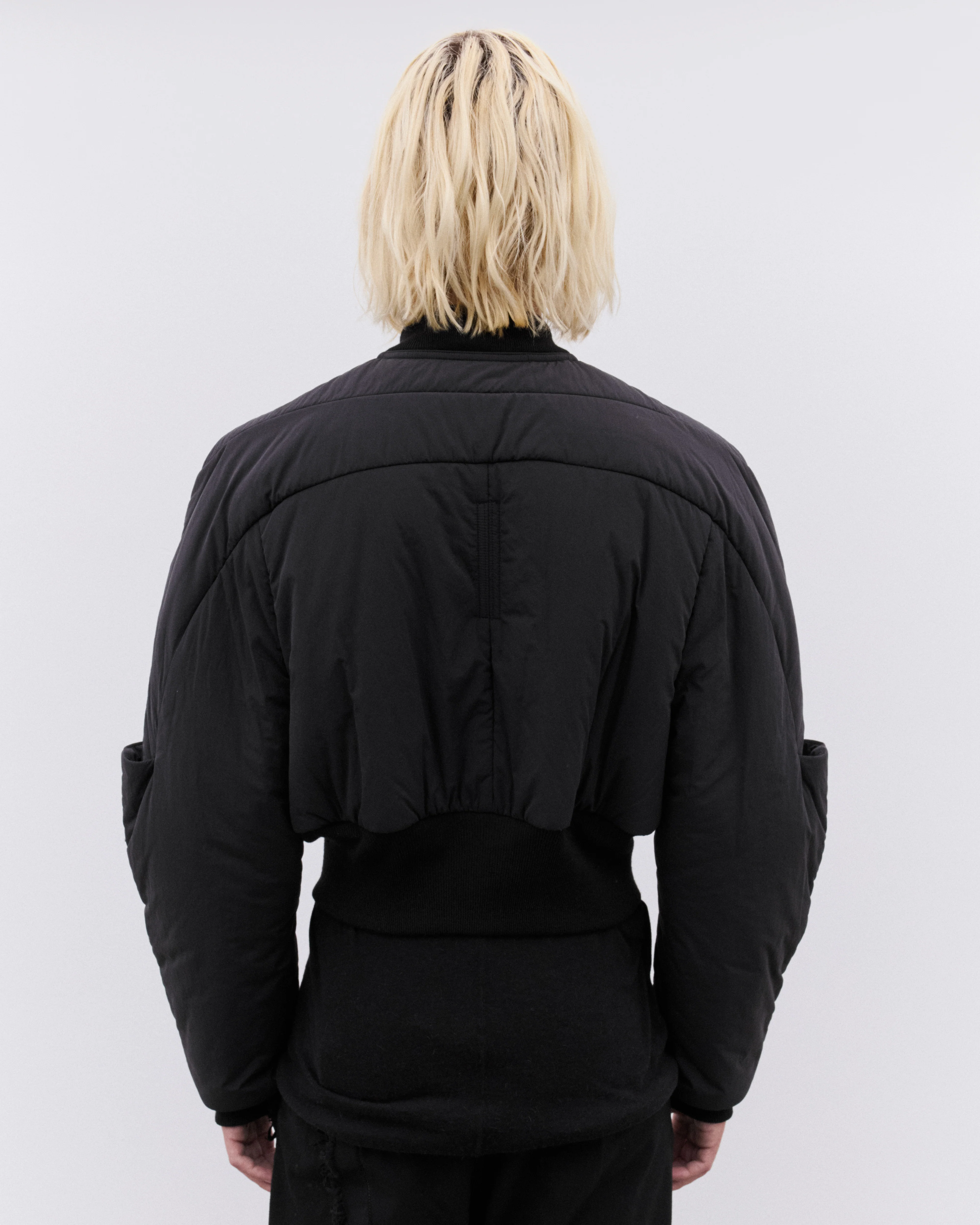 Rick Owens - Men’s Woven Down Bomber - (Black) - Image 5
