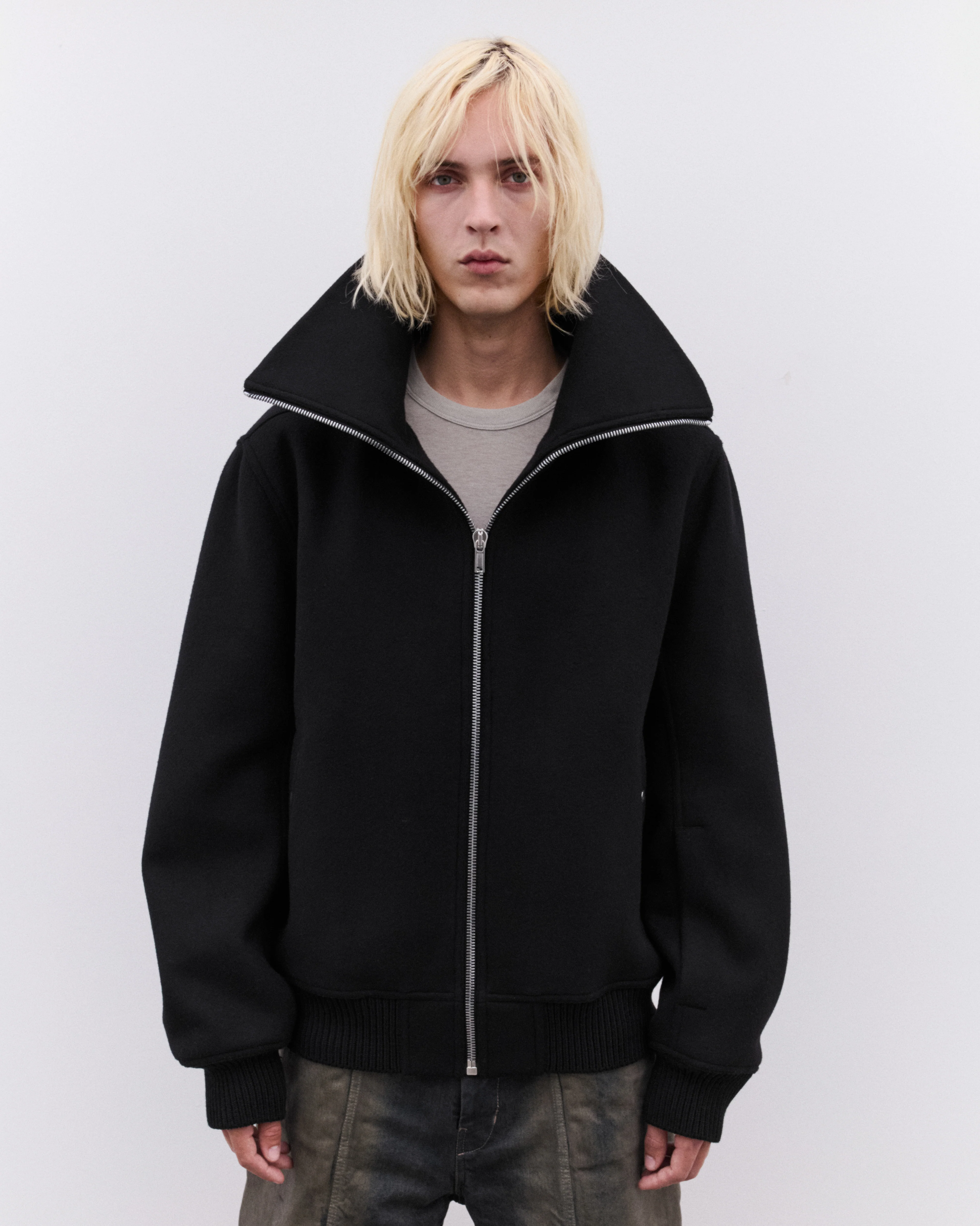 Rick Owens - Men’s Blixa Dracucollar Bomber Jacket - (Black) - Image 3