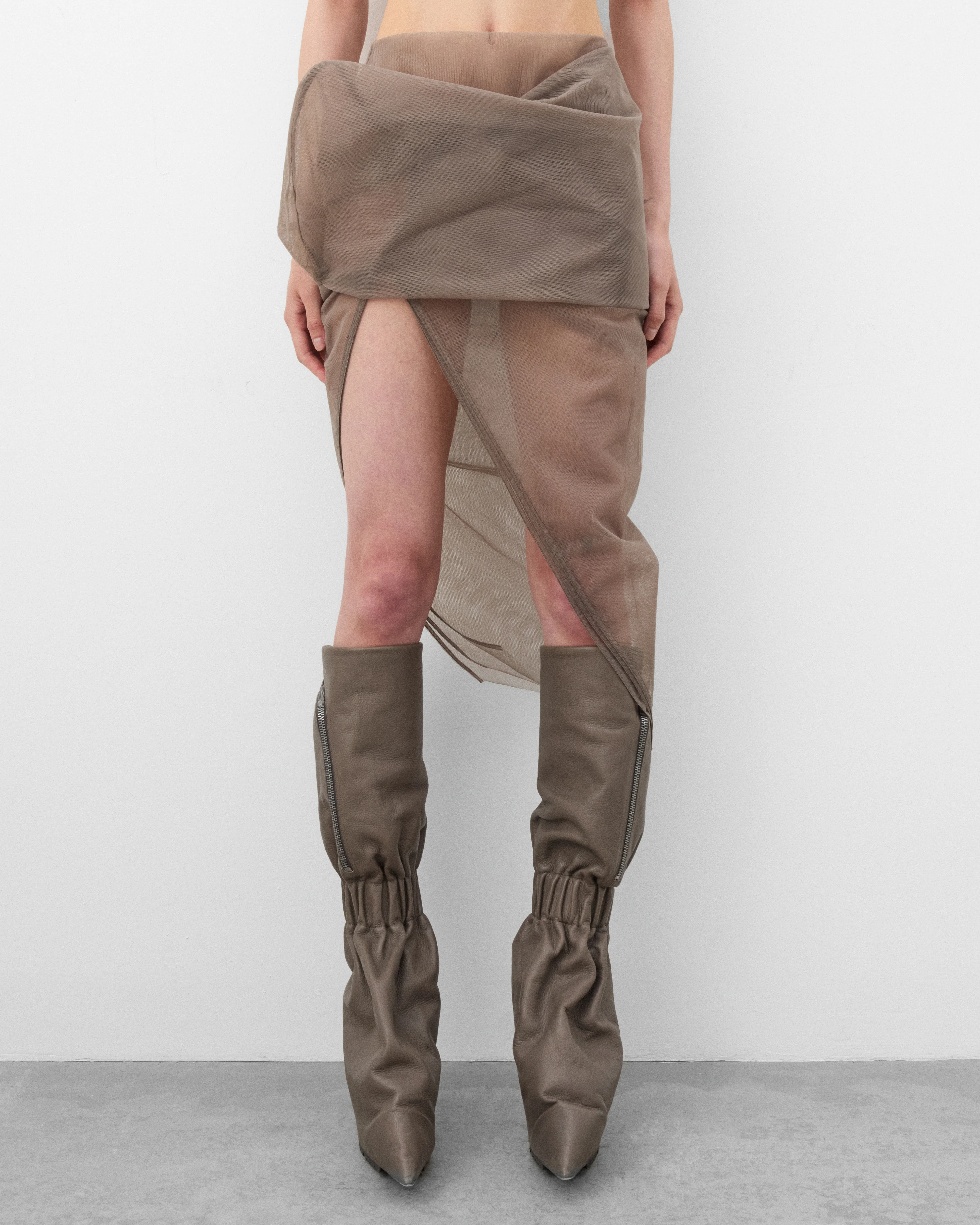 Rick Owens - Women's Draped Calf Skirt - (Dust) - Image 3