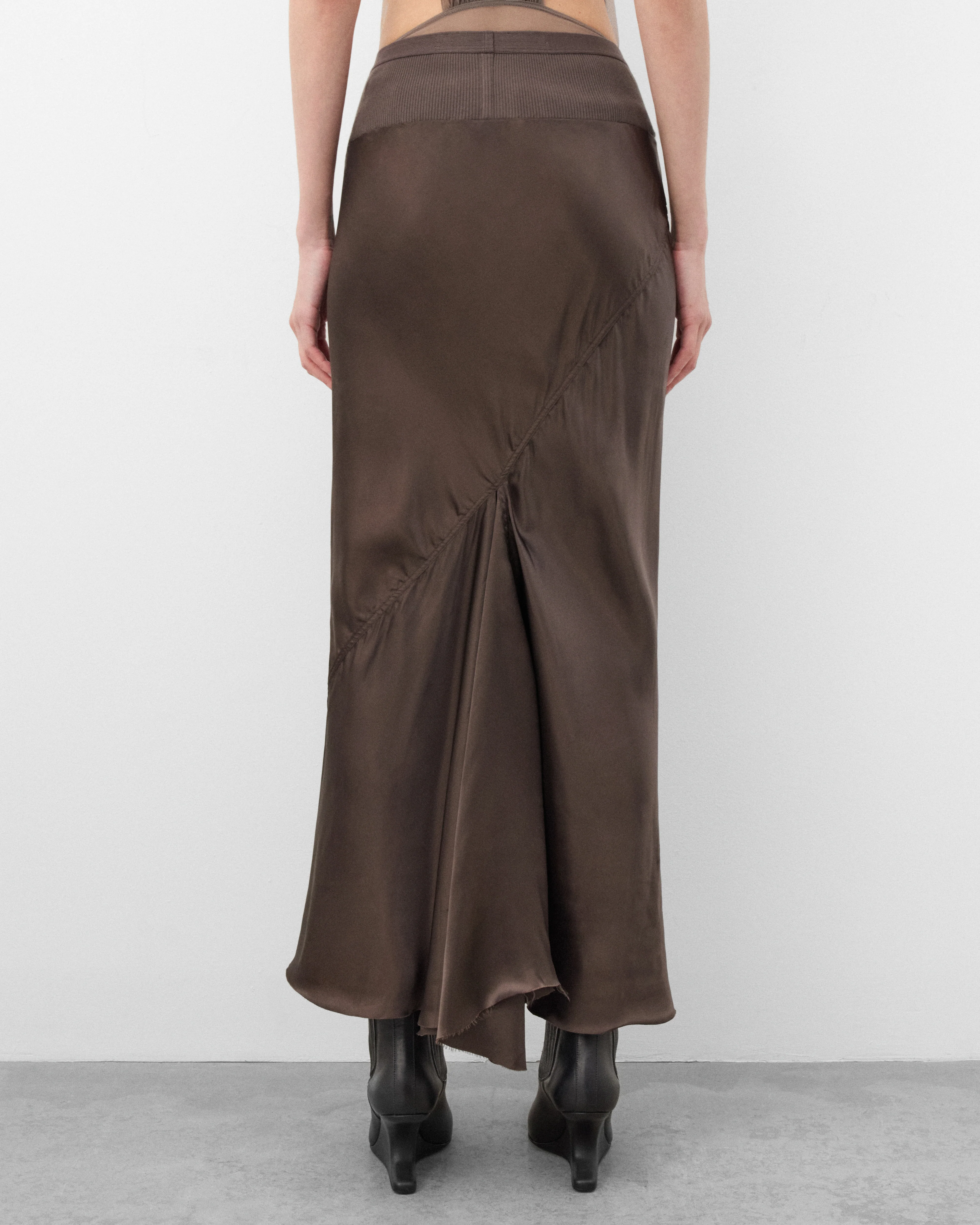 Rick Owens - Women's Calf Bias Skirt - (Dark Dust) - Image 5