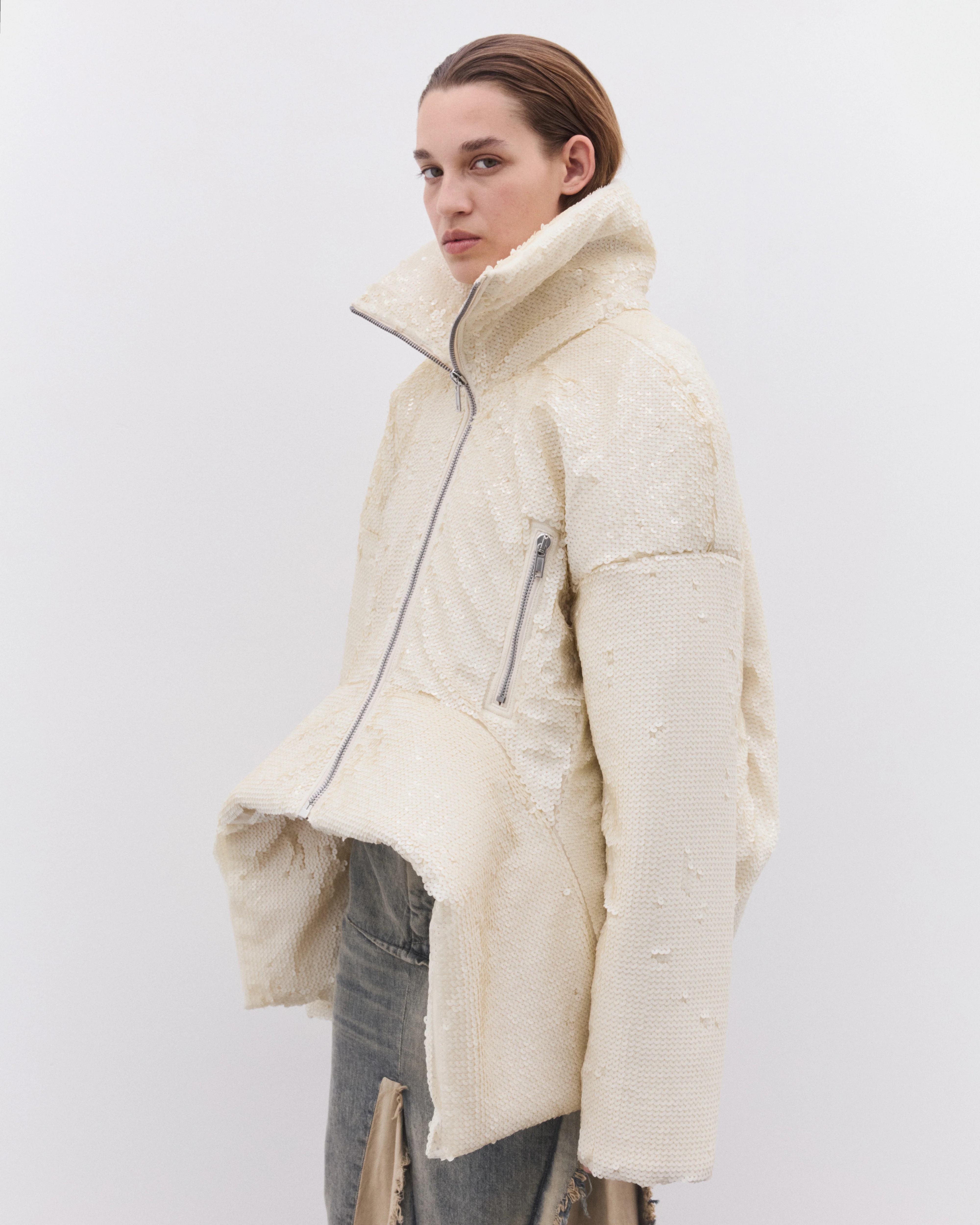 Rick Owens - Women’s Draculimo Embroidered Jacket - (Milk) - Image 4