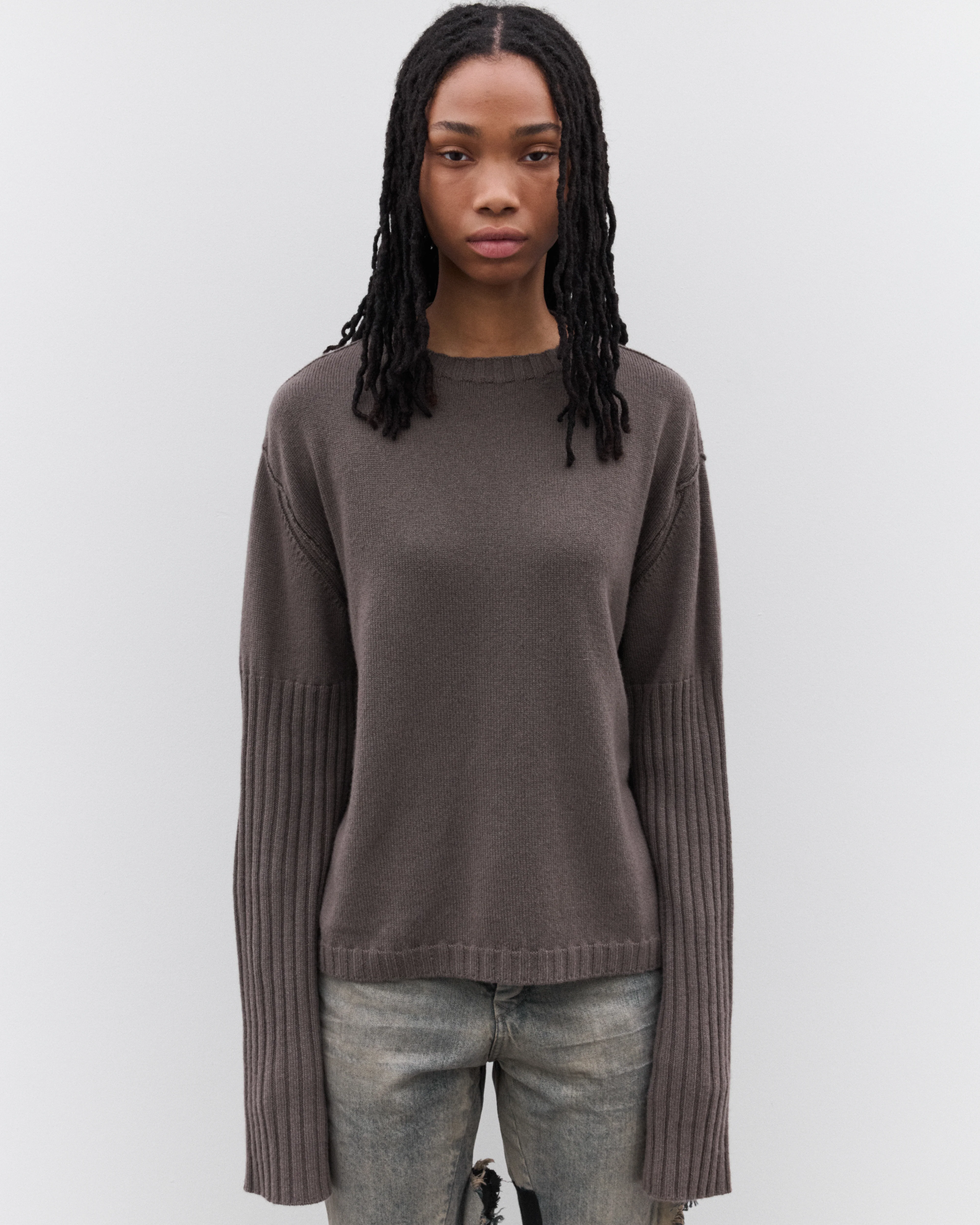 Rick Owens - Women’s Round Neck Sweater - (Dust) - Image 3