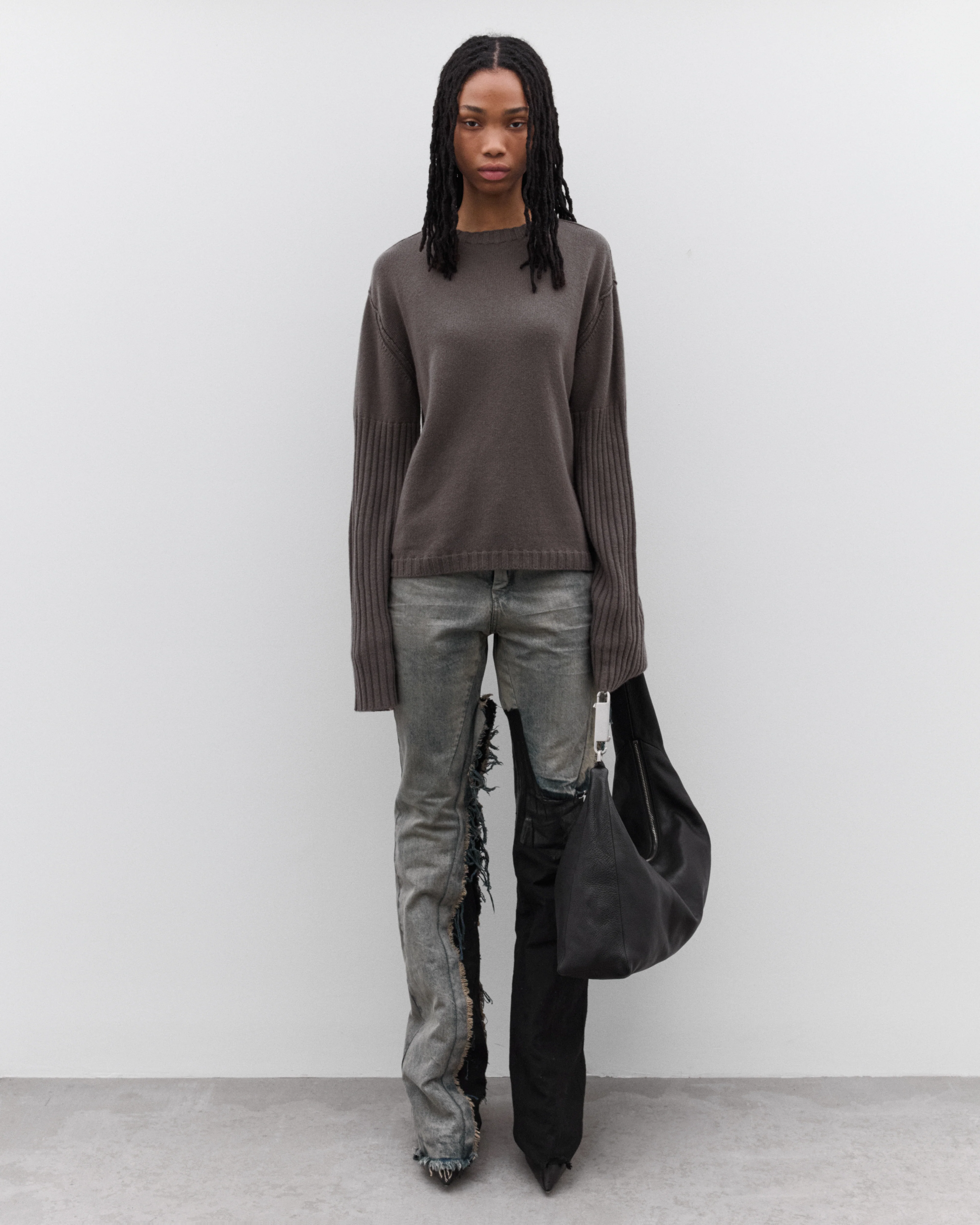 Rick Owens - Women’s Round Neck Sweater - (Dust) - Image 6