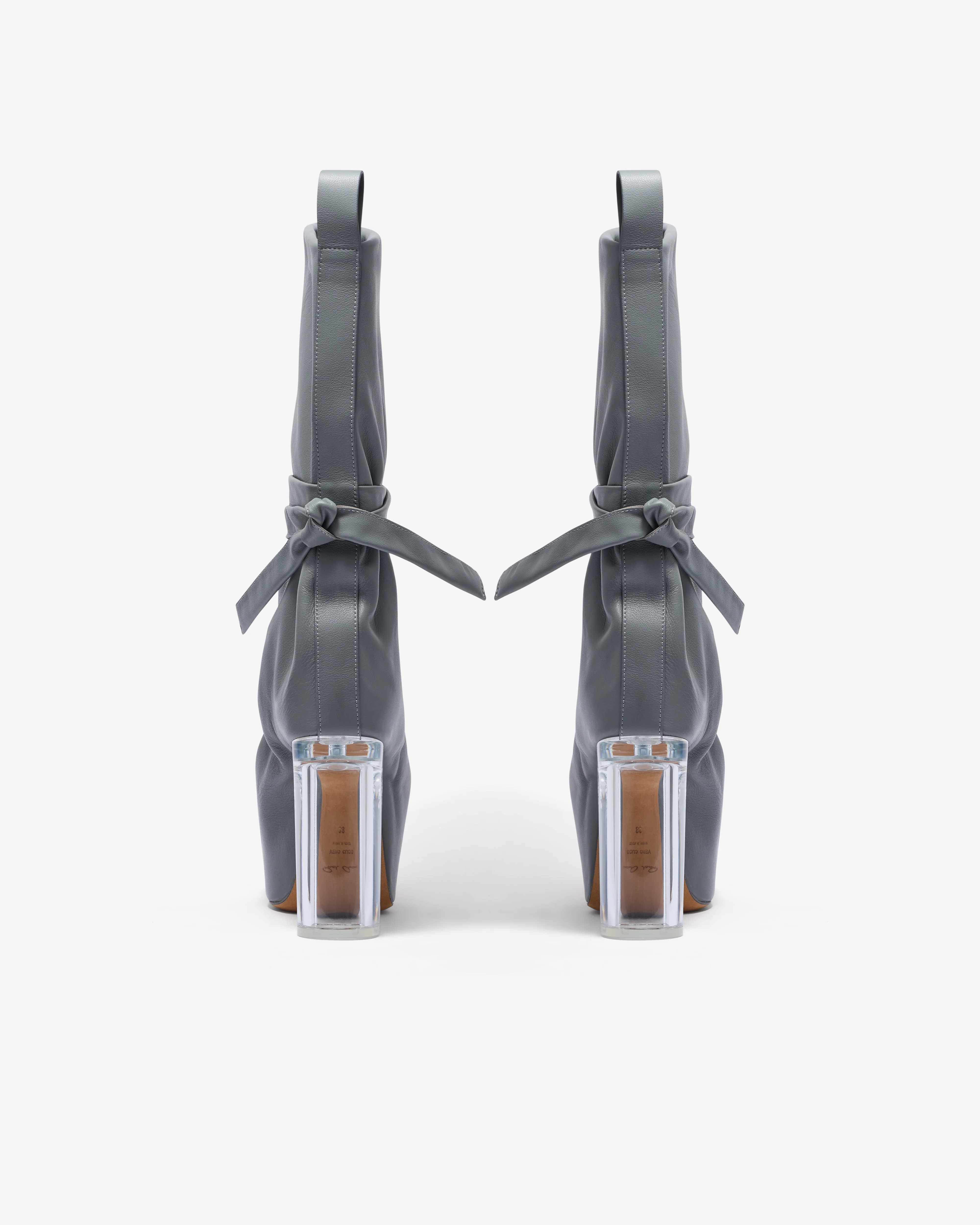 Rick Owens - Women’s Tied Taco Kiss Heels - (Washed Indigo) - Image 5