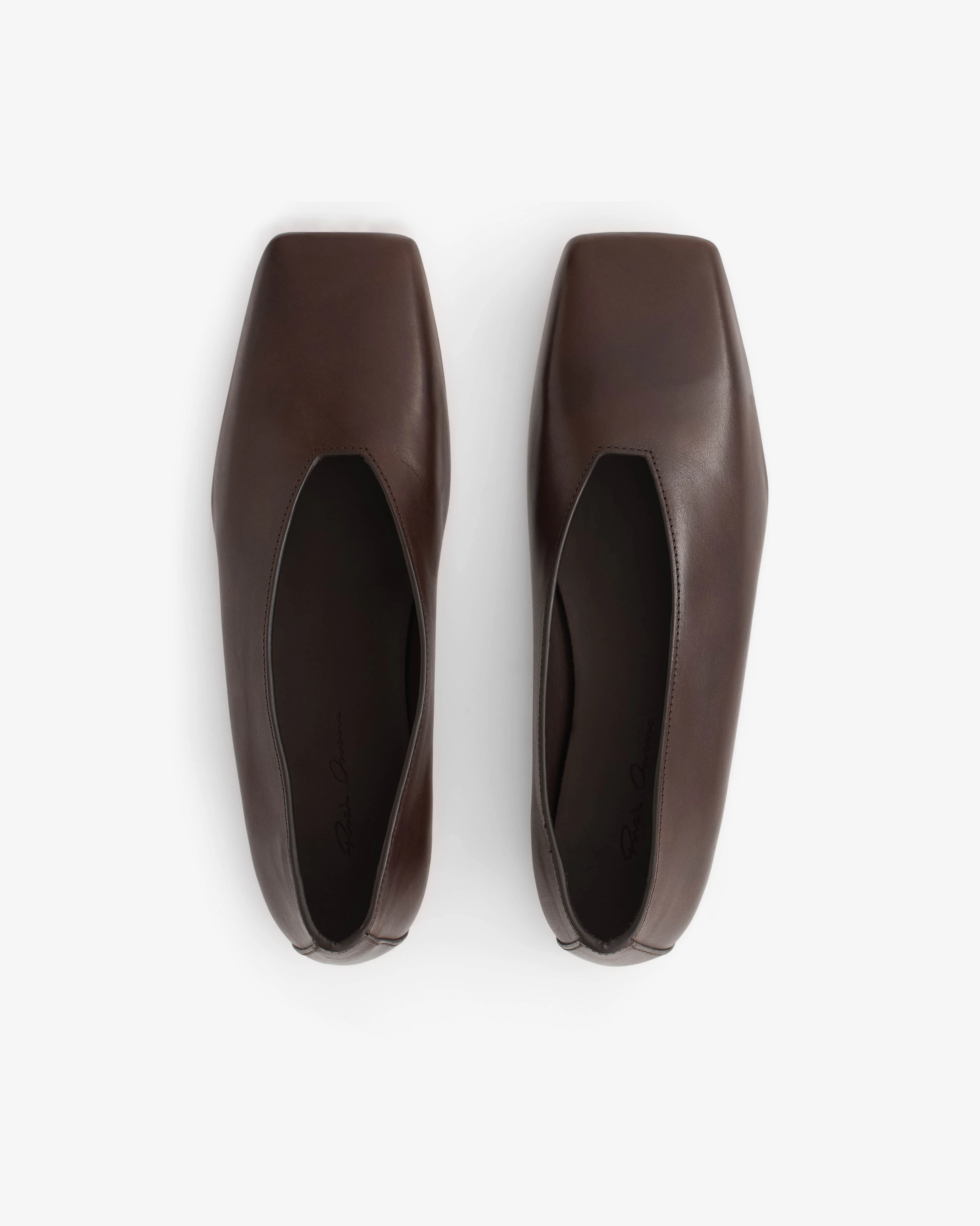 Rick Owens - Women’s Leather Ballet Flats - (Brown) - Image 5