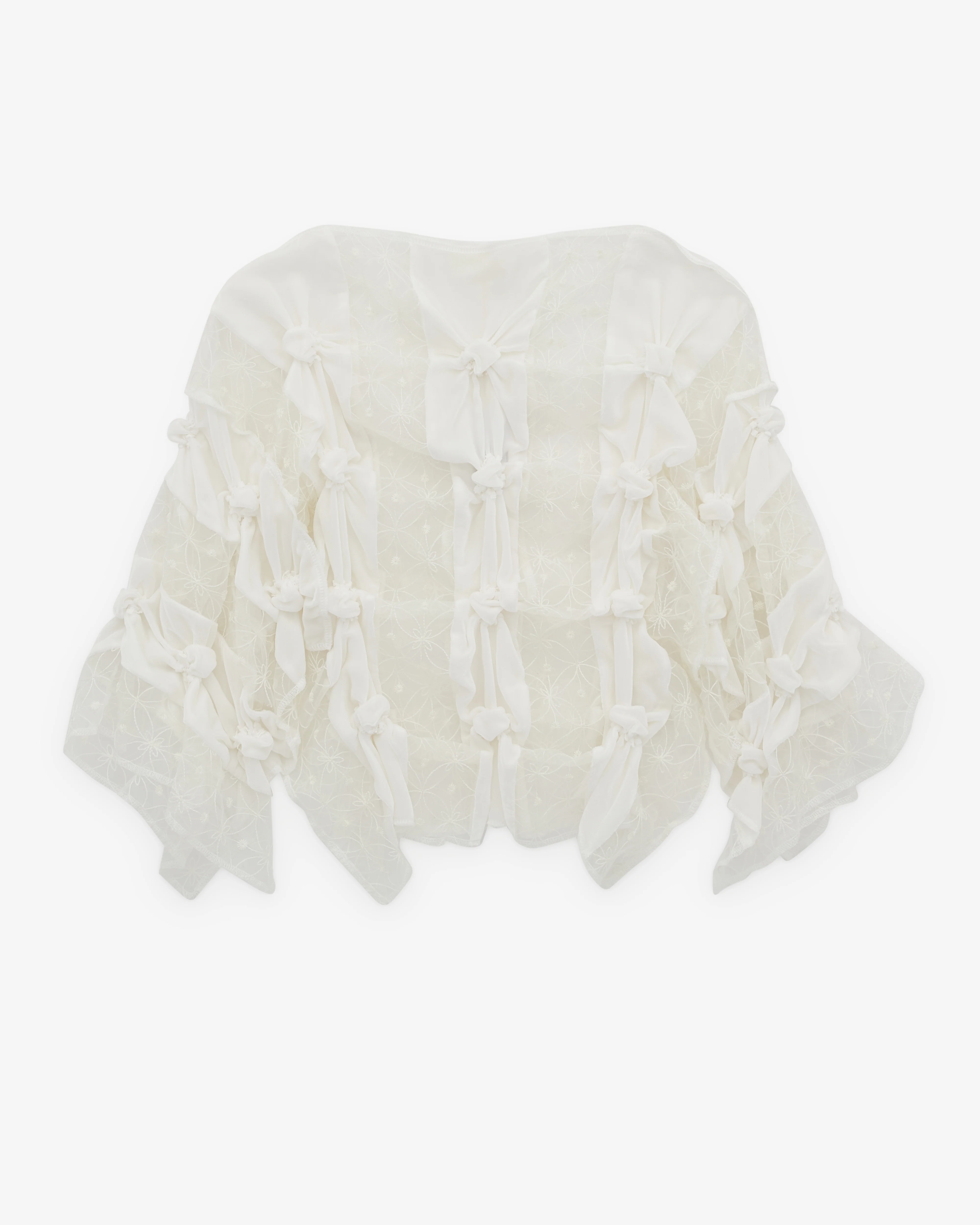 Róisín Pierce - Women’s Artisanal Forget-Me-Not Blouse - (Ivory