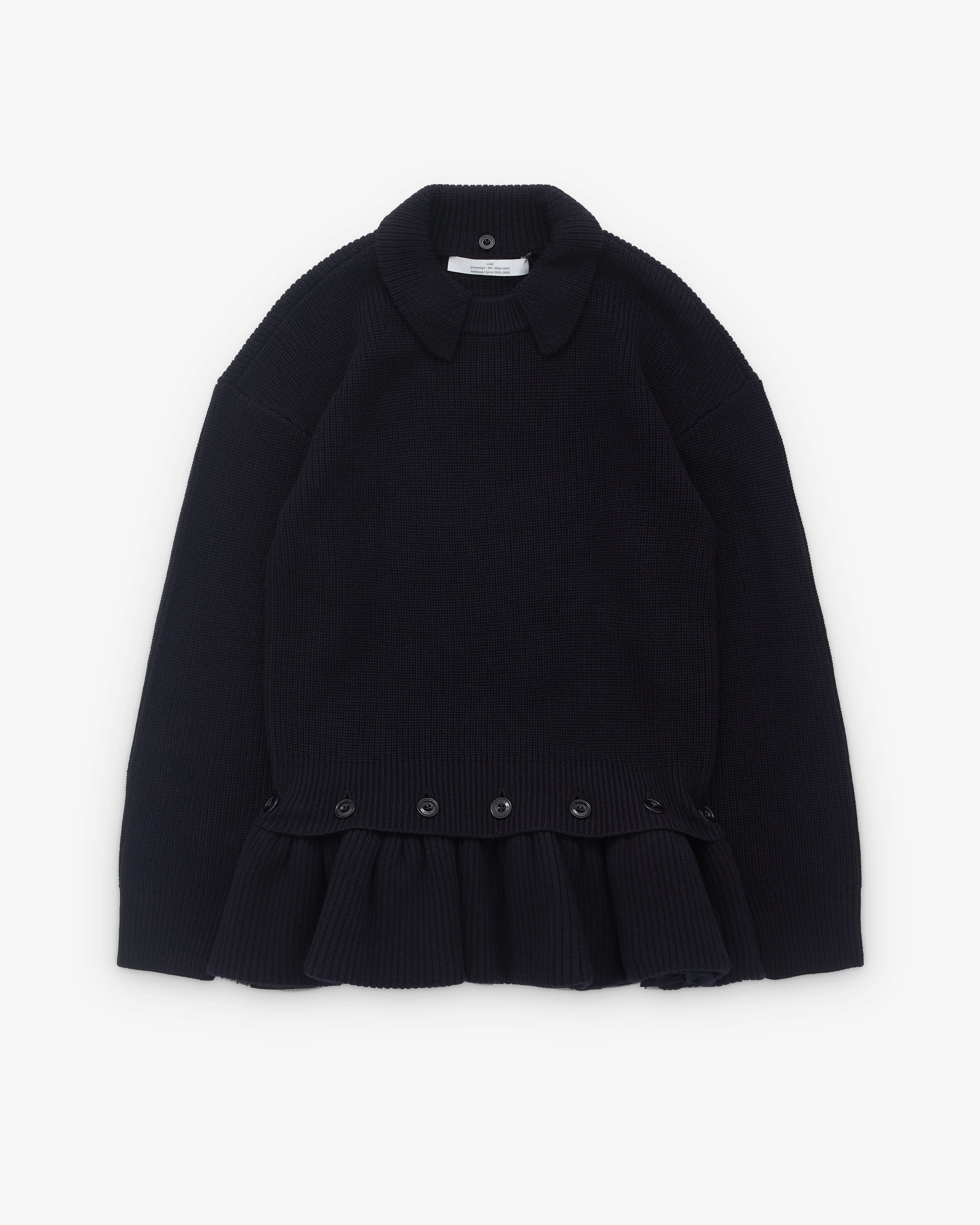 Rokh - Women’s Peplum Knit - (Dark Navy)