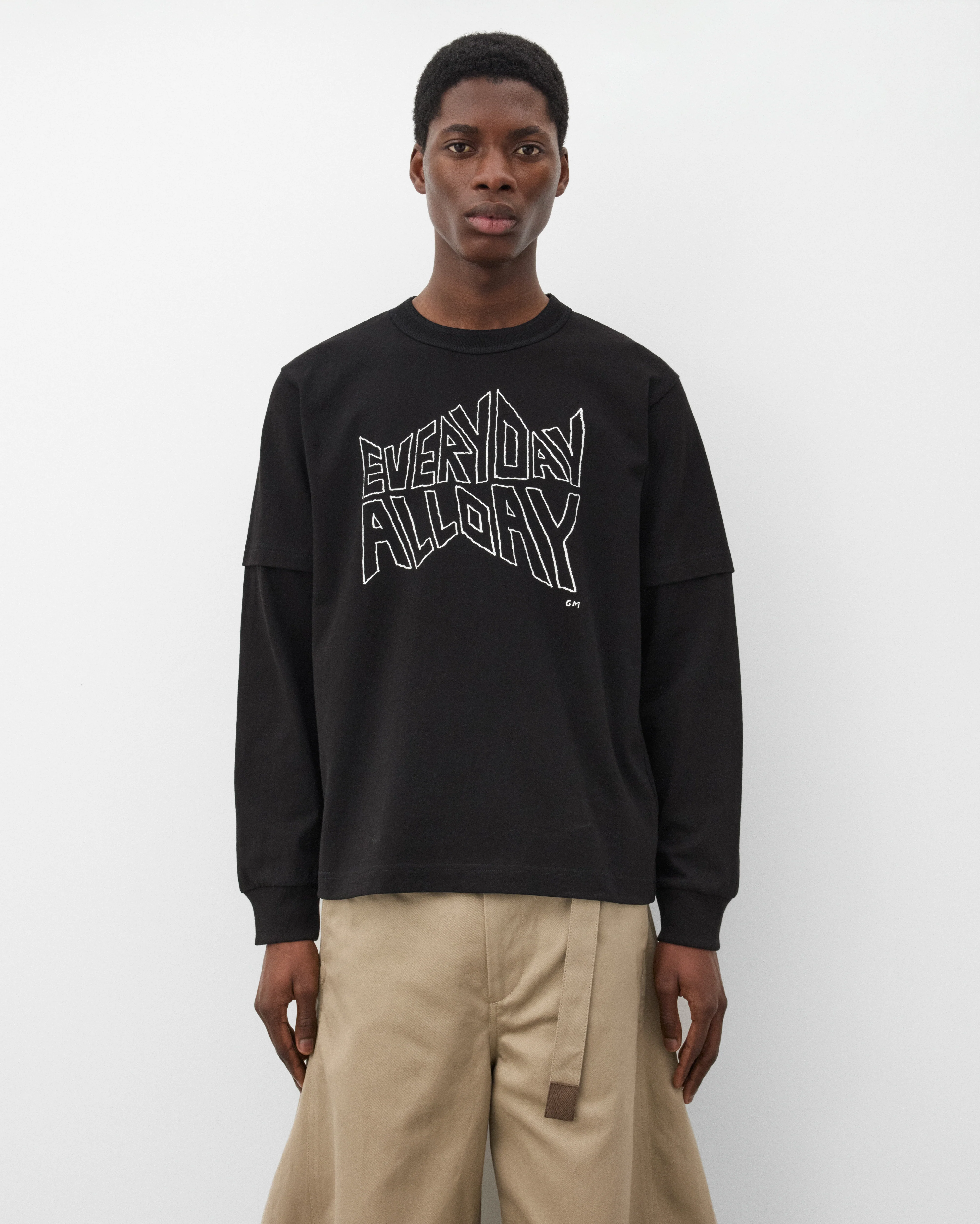 sacai - Men's Geoff Sacai Print Long Sleeve T-Shirt - (Black) - Image 3