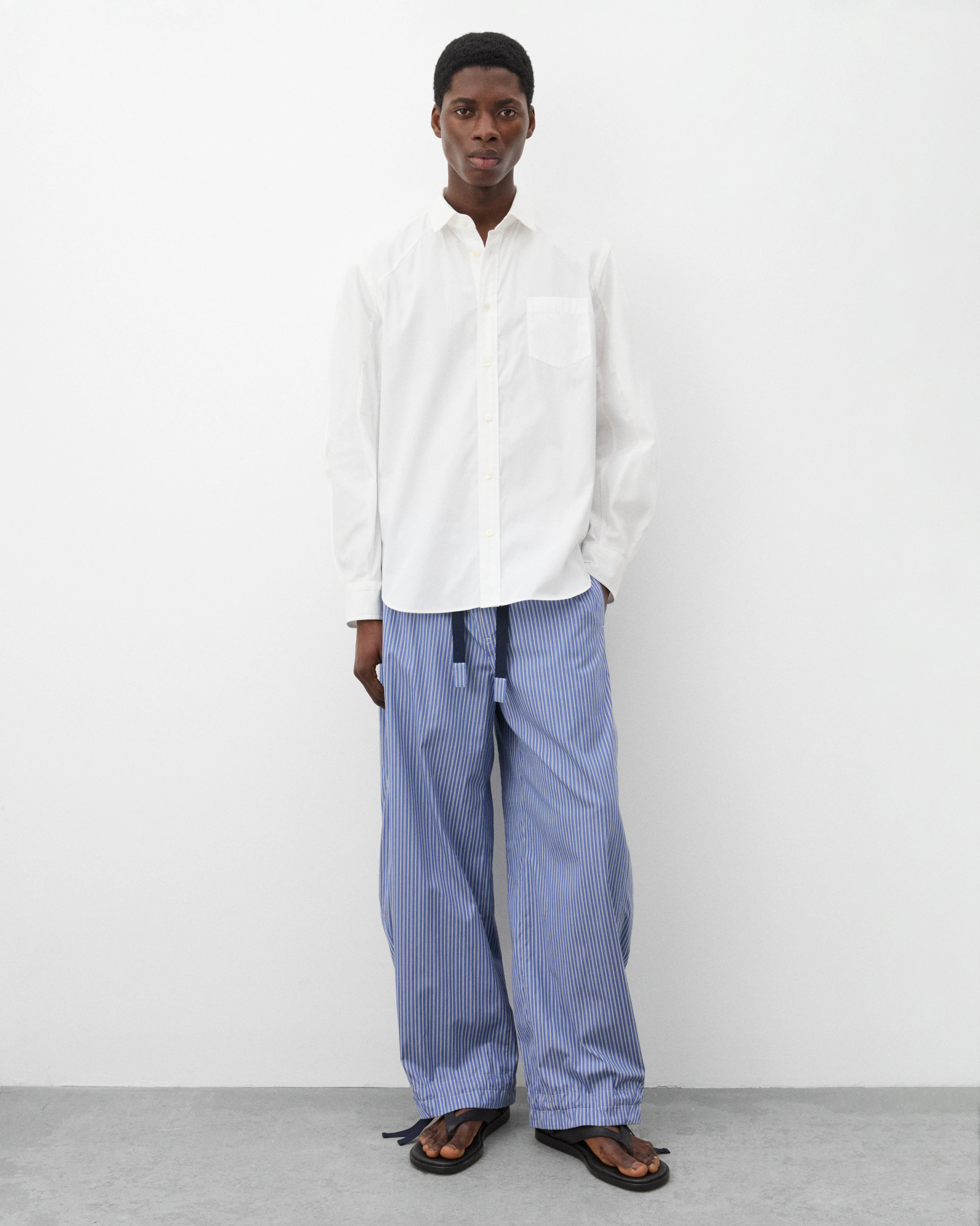 sacai - Men's Poplin Pants - (Blue/White) - Image 6