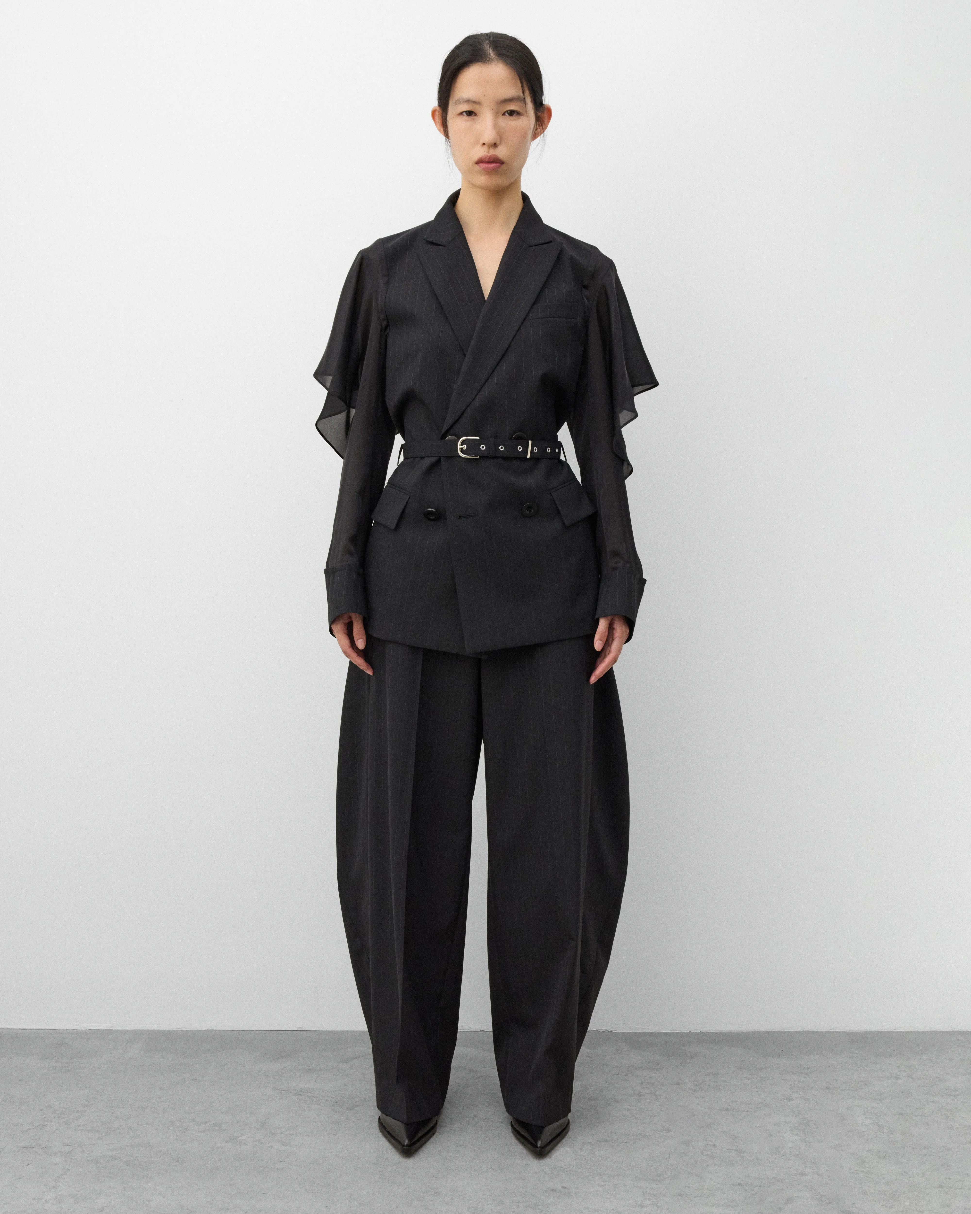 Sacai - Women's Chalk Stripe Pants - (Black) - Image 6