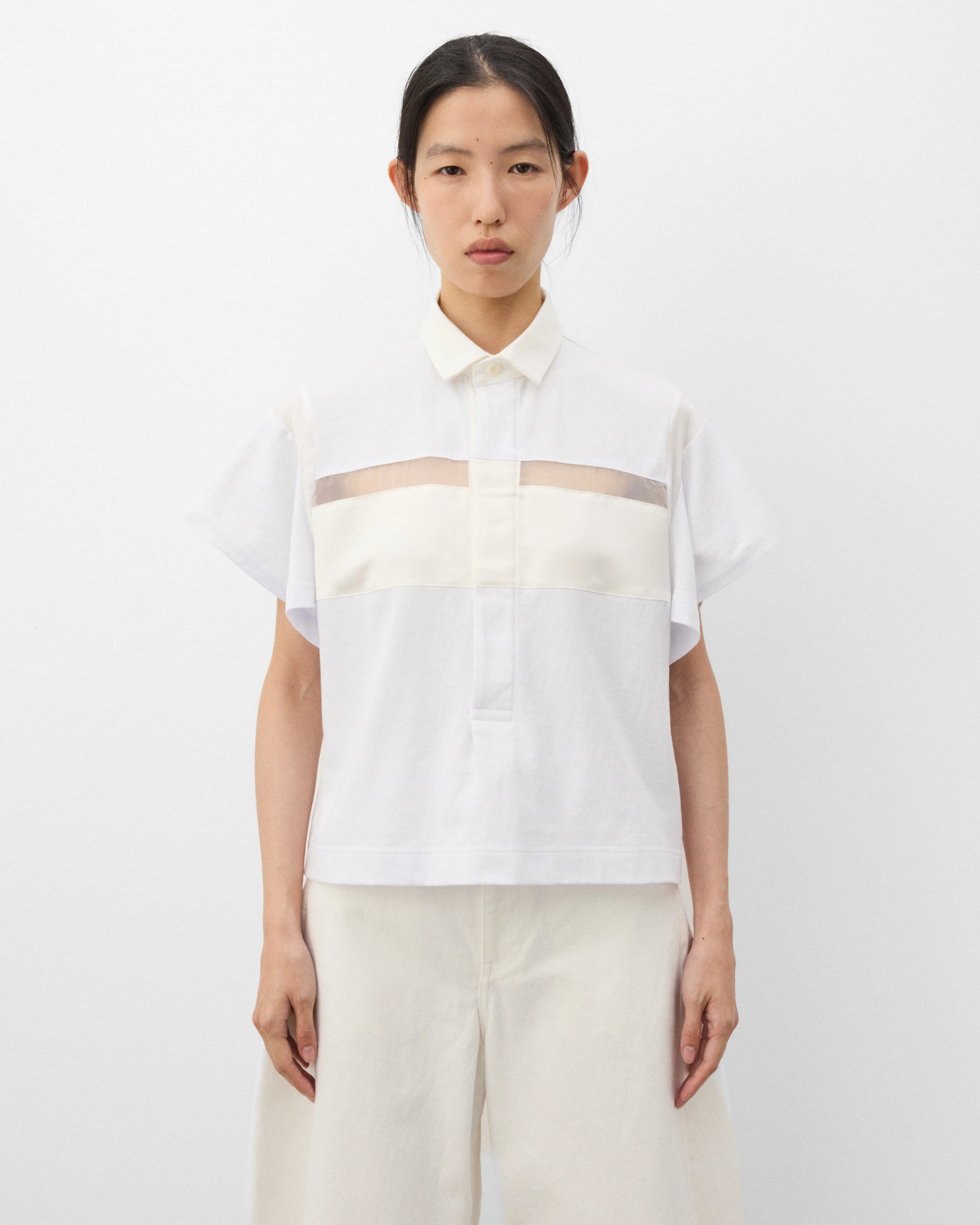 sacai - Women's Cotton Jersey Pullover - (White) - Image 3