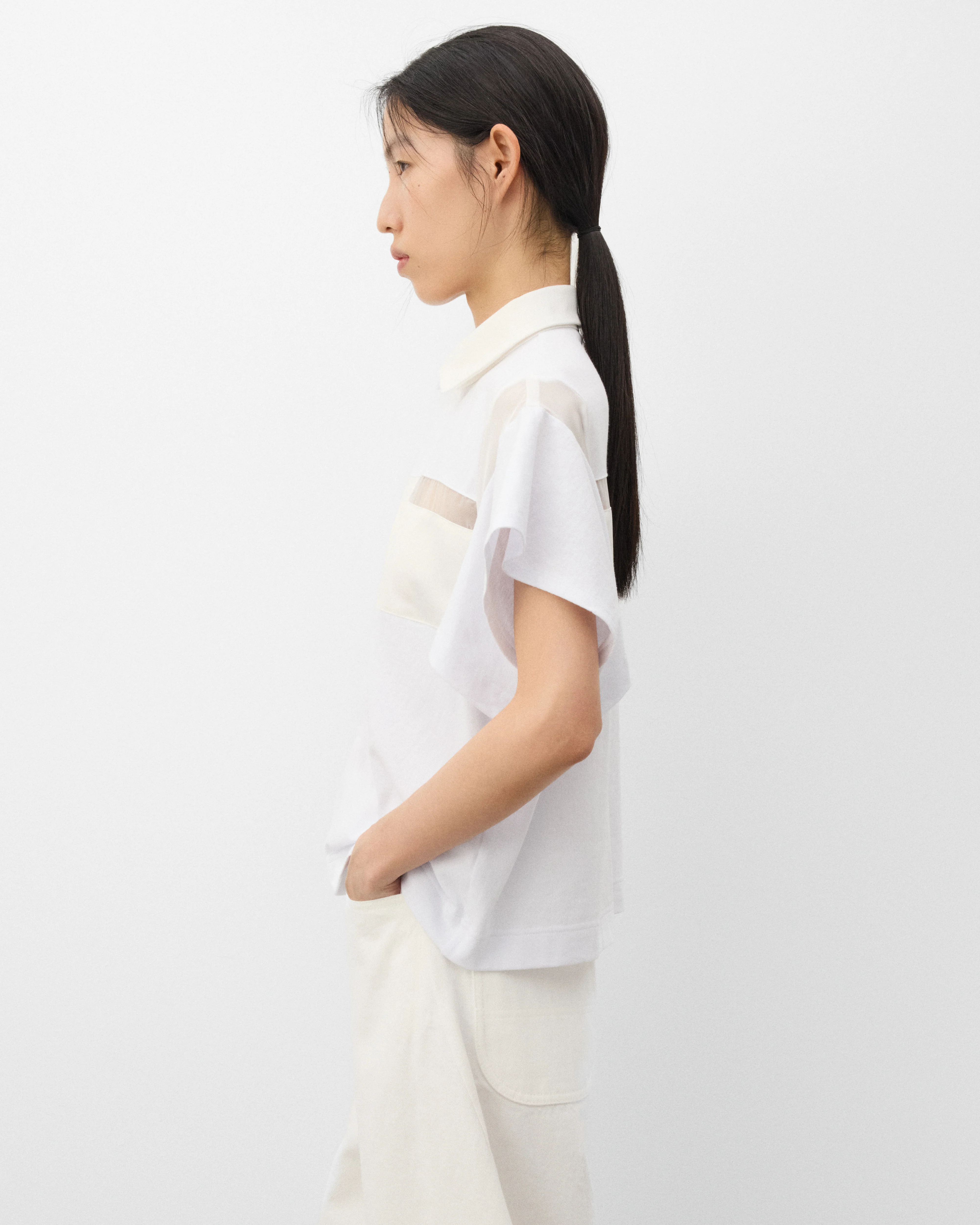 sacai - Women's Cotton Jersey Pullover - (White) - Image 4