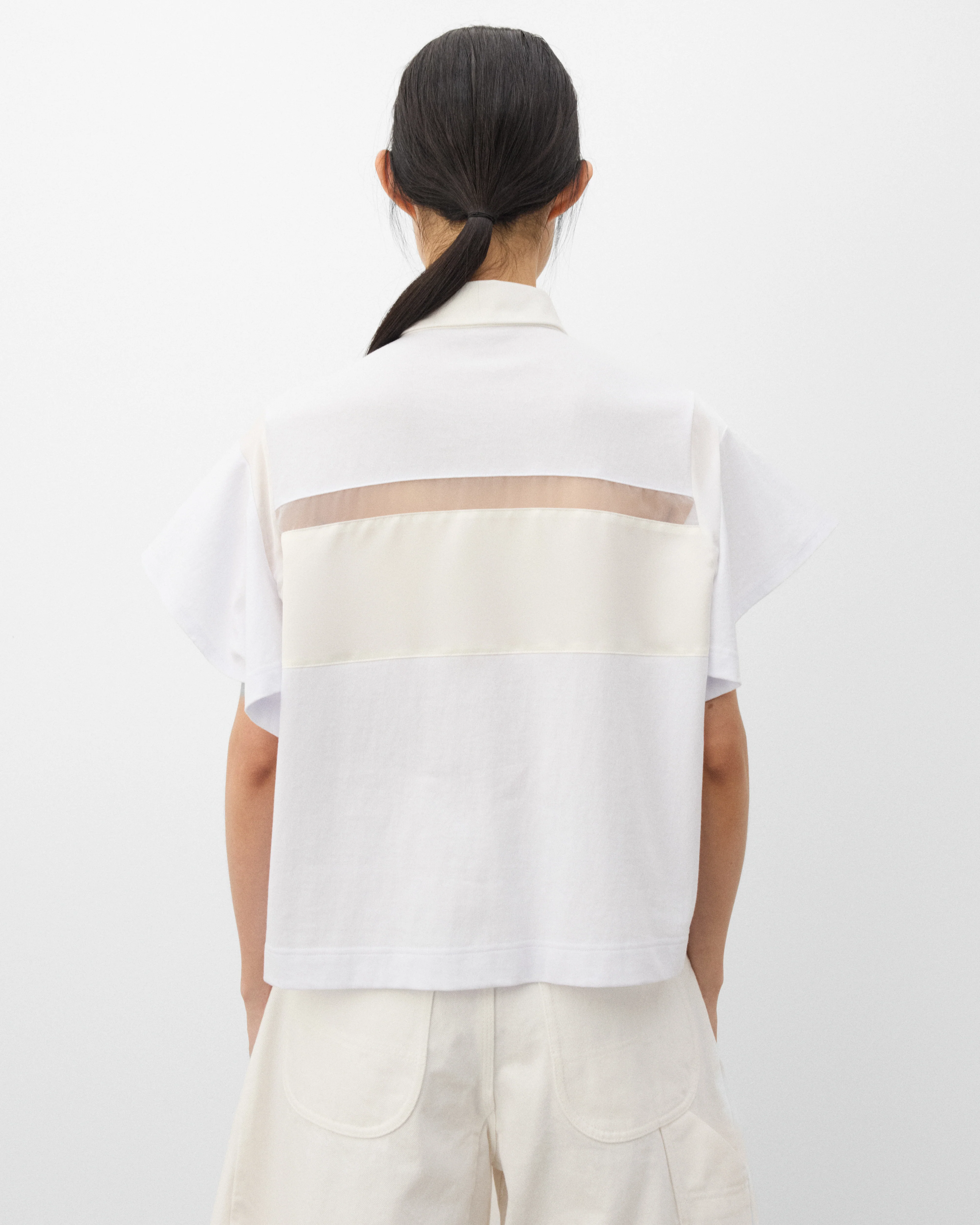 sacai - Women's Cotton Jersey Pullover - (White) - Image 5