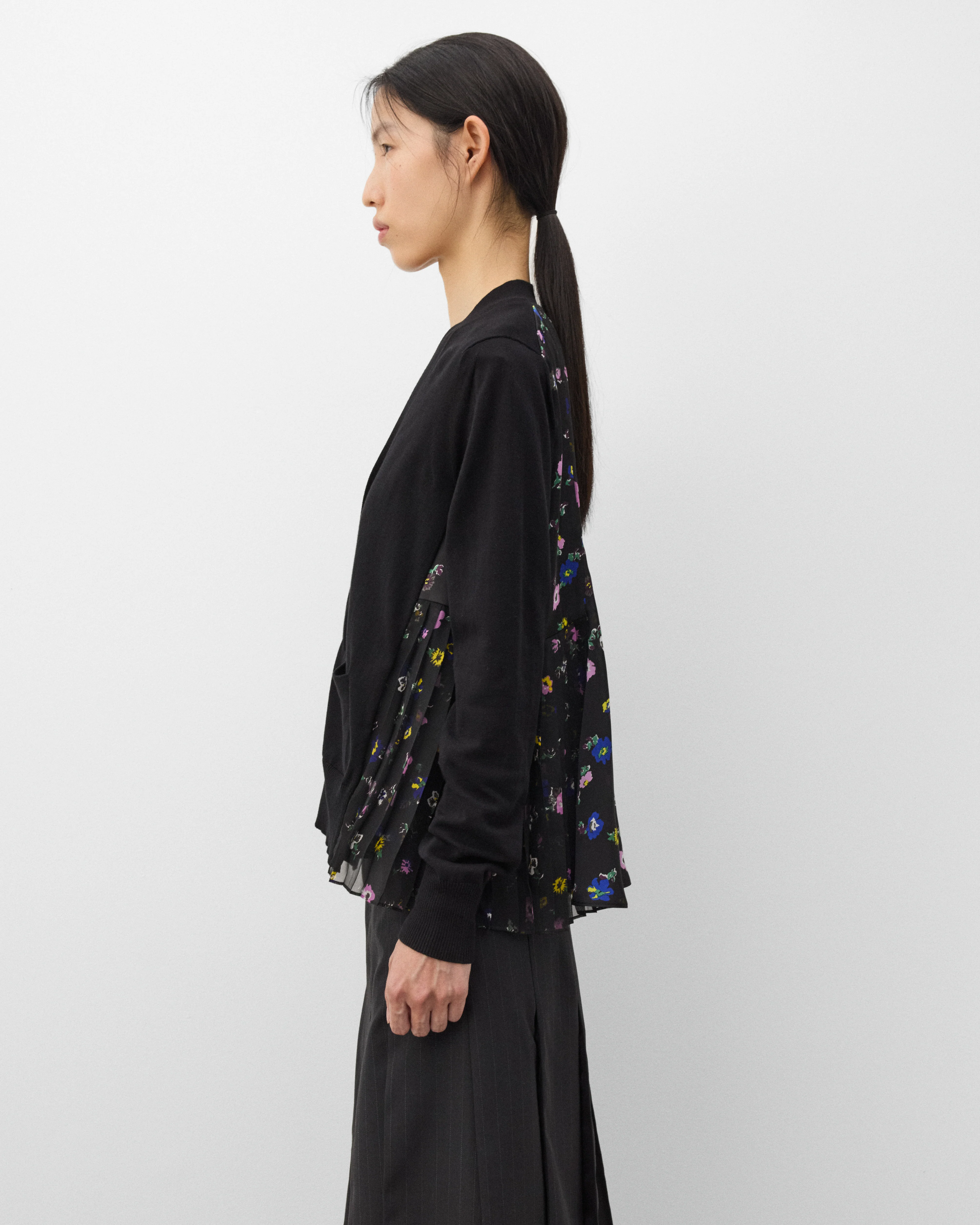 Sacai - Women's Floral Print Cardigan - (Black) - Image 4