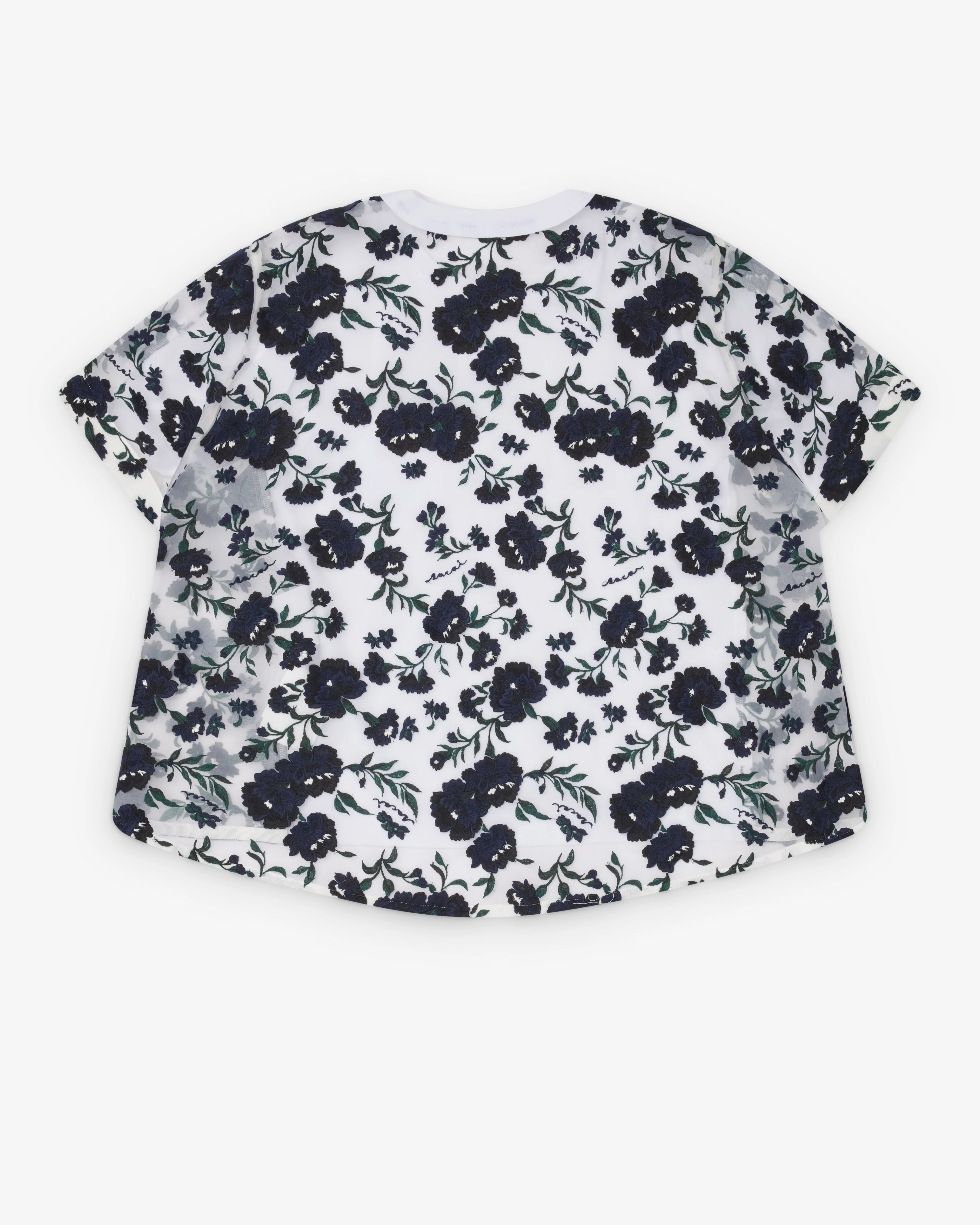 Sacai  - Women's Floral T-Shirt - (White/Black) - Image 2