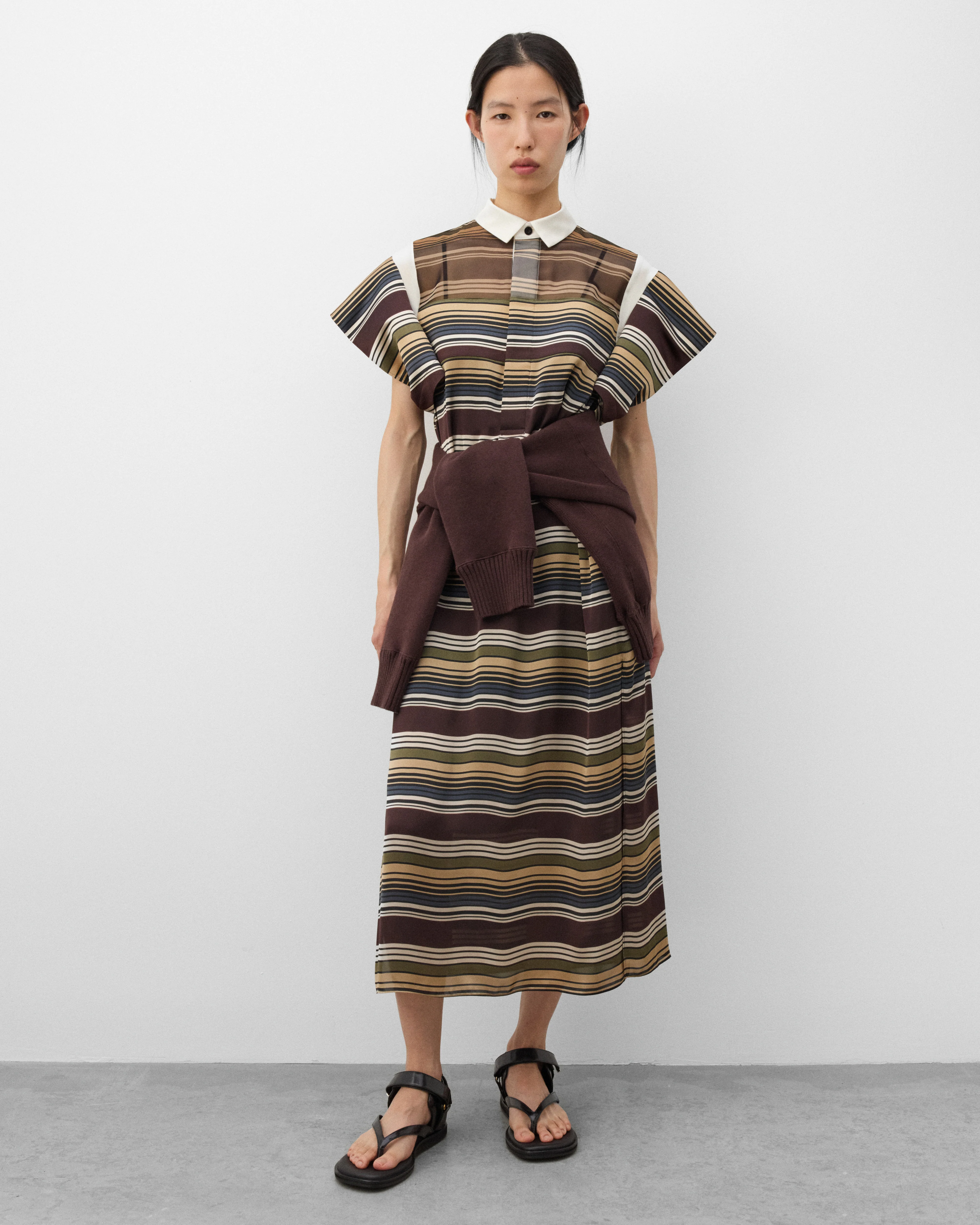 Sacai  - Women's Horizontal Stripe Dress - (Stripe/Multi) - Image 6