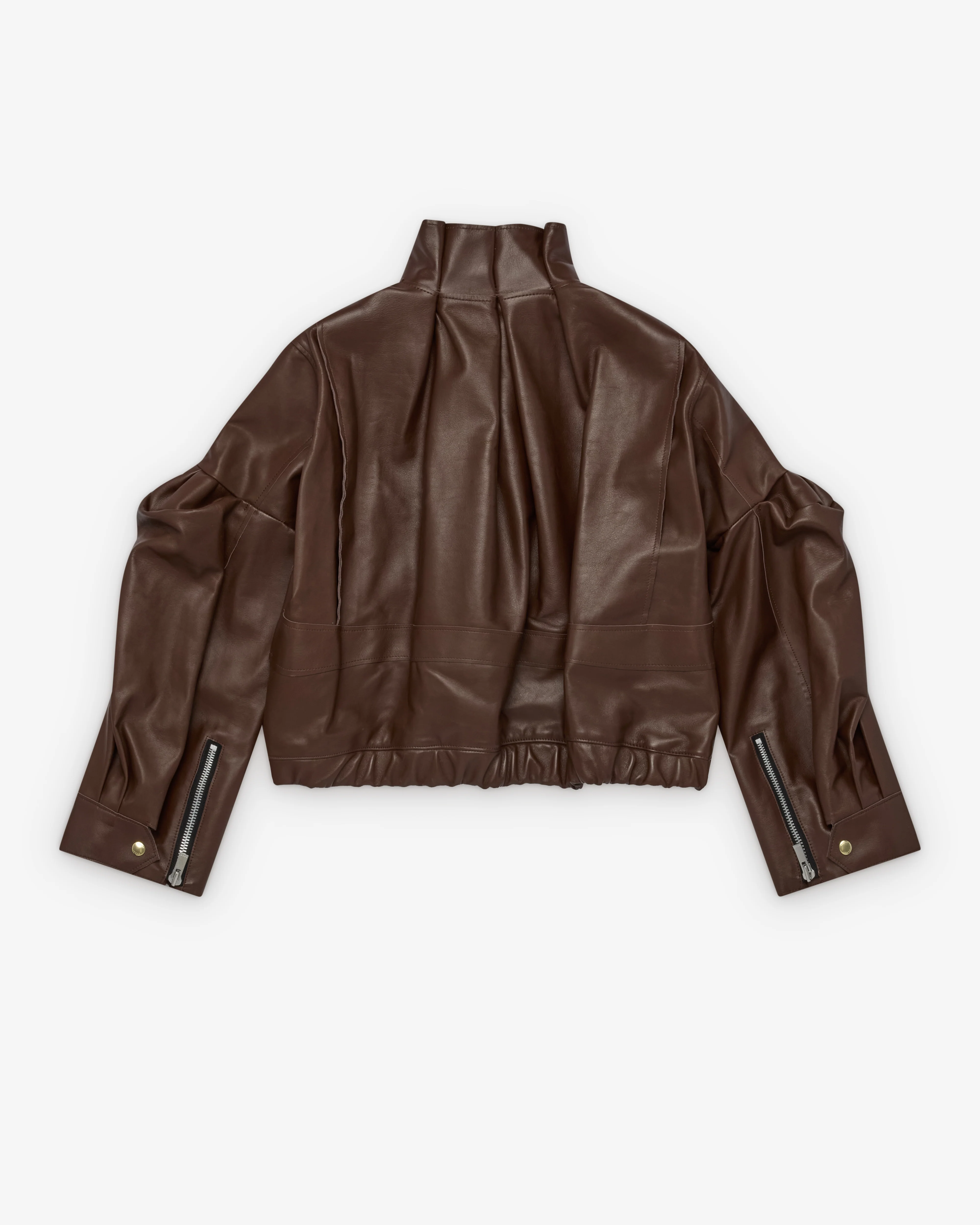 Sacai - Women's Leather Blouson - (Brown) - Image 2