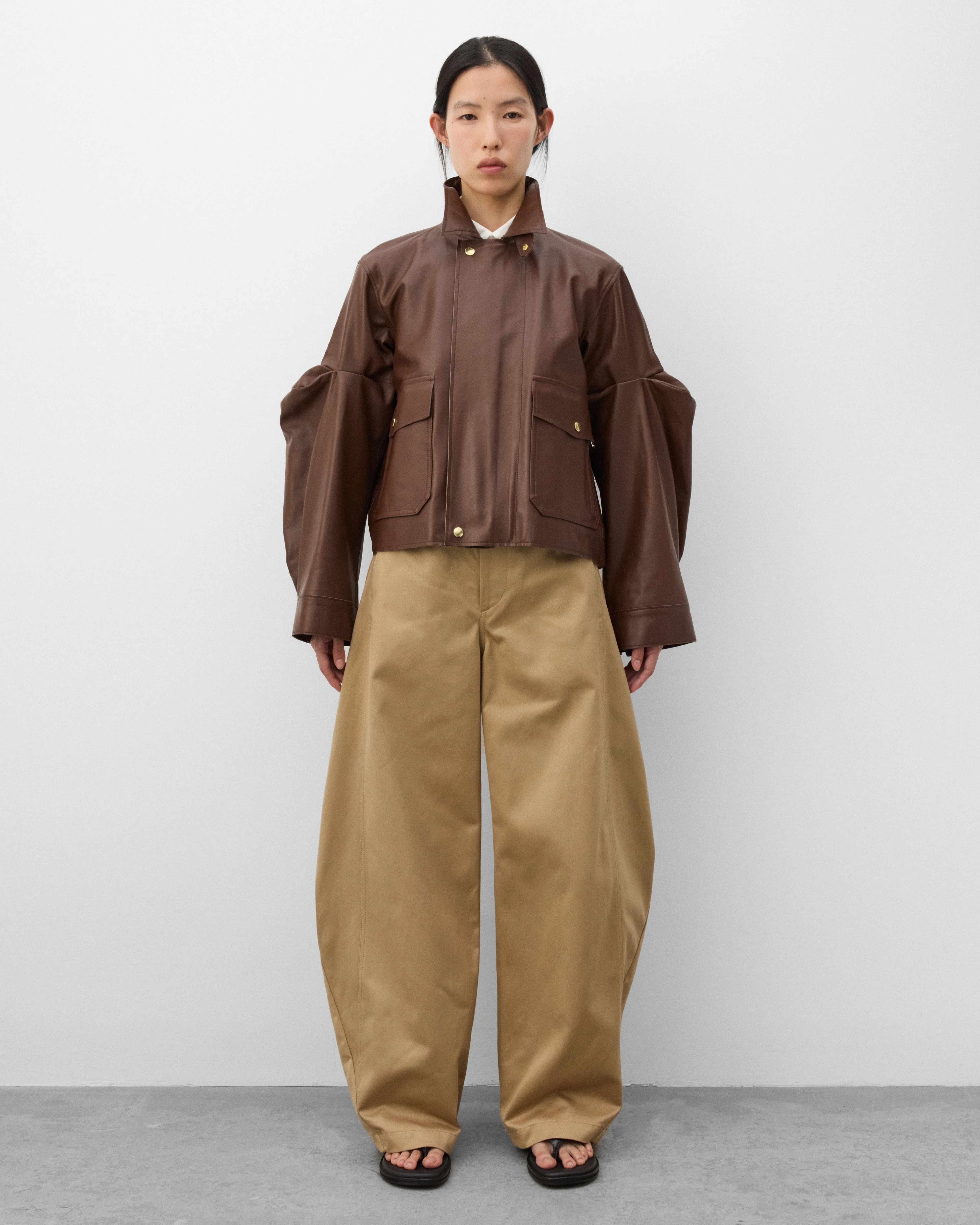 Sacai - Women's Leather Blouson - (Brown) - Image 6