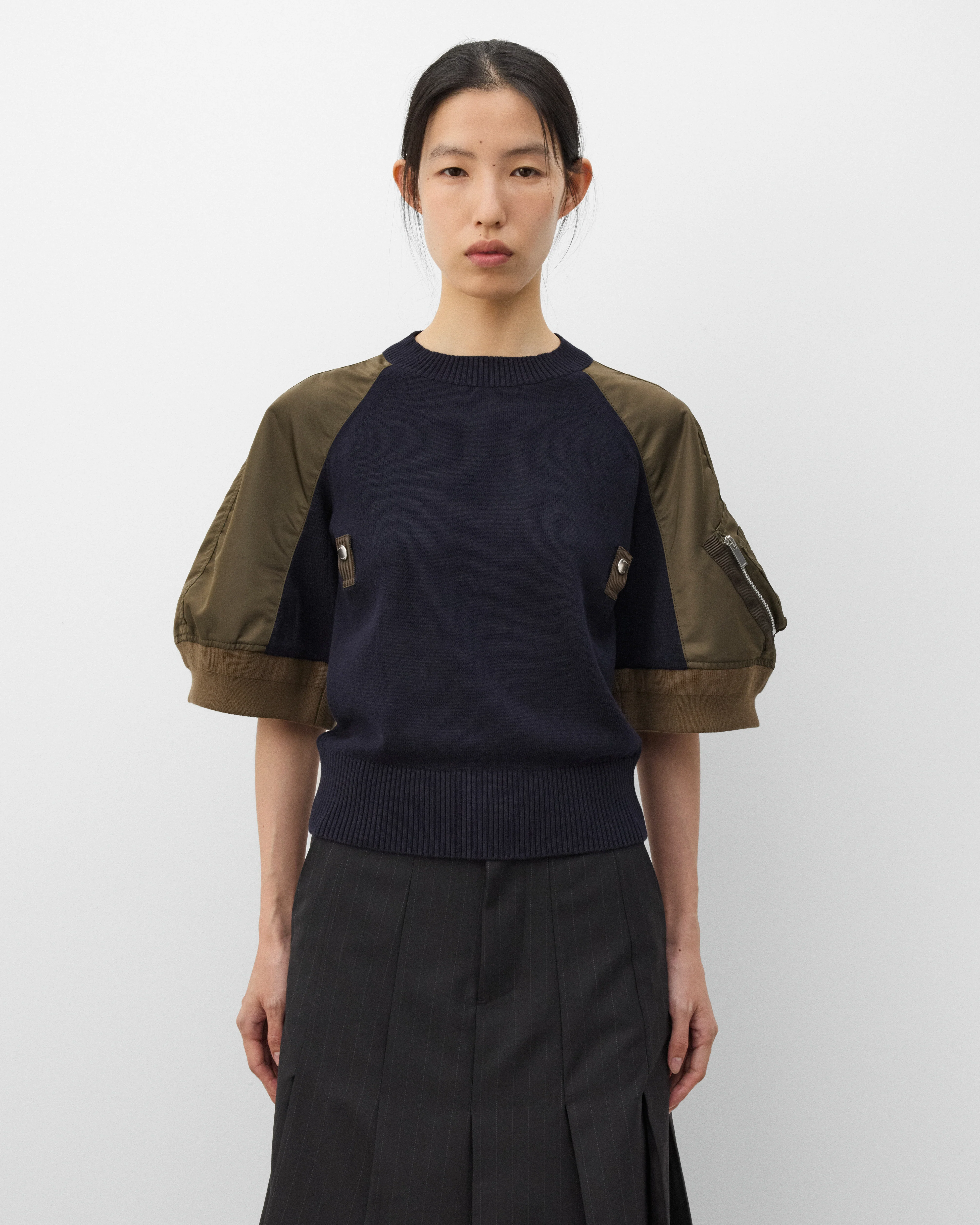 sacai - Women's Short Sleeve Pullover - (Khaki) - Image 3
