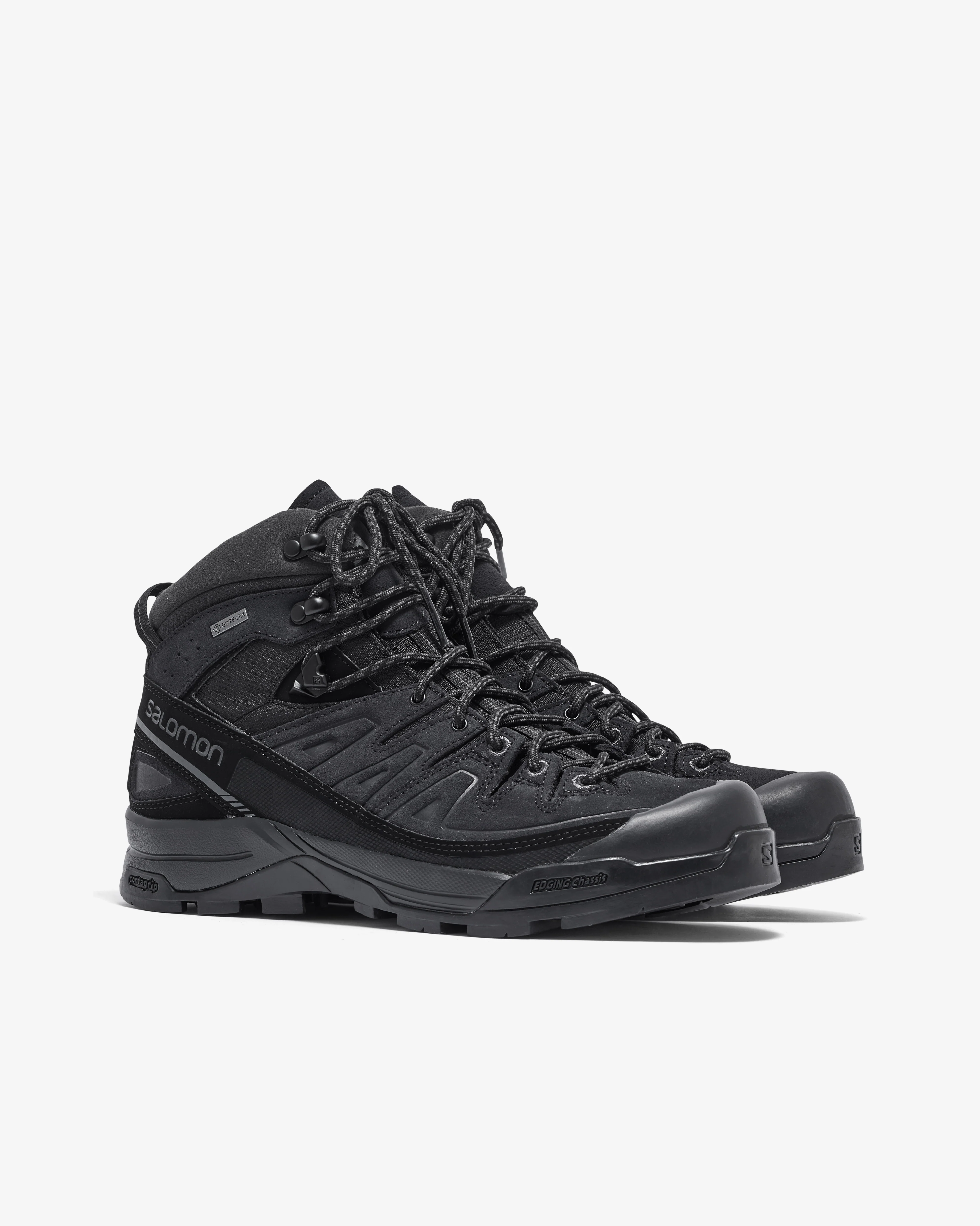 Salomon - Men’s X-ALP Mid Leather GORETEX Boot - (Black/Black) - Image 3