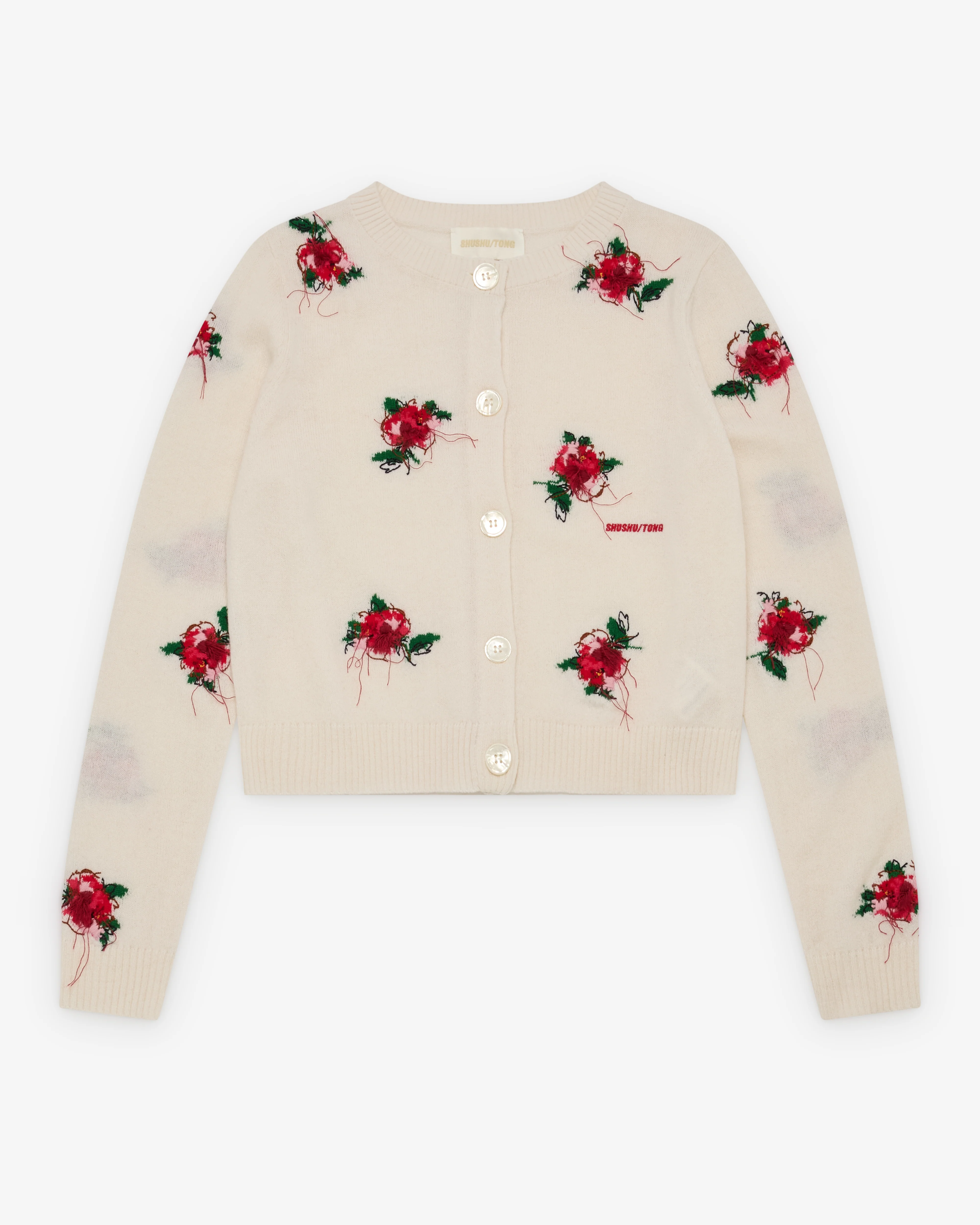 SHUSHU/TONG - Women's Rose Cardigan - (White)